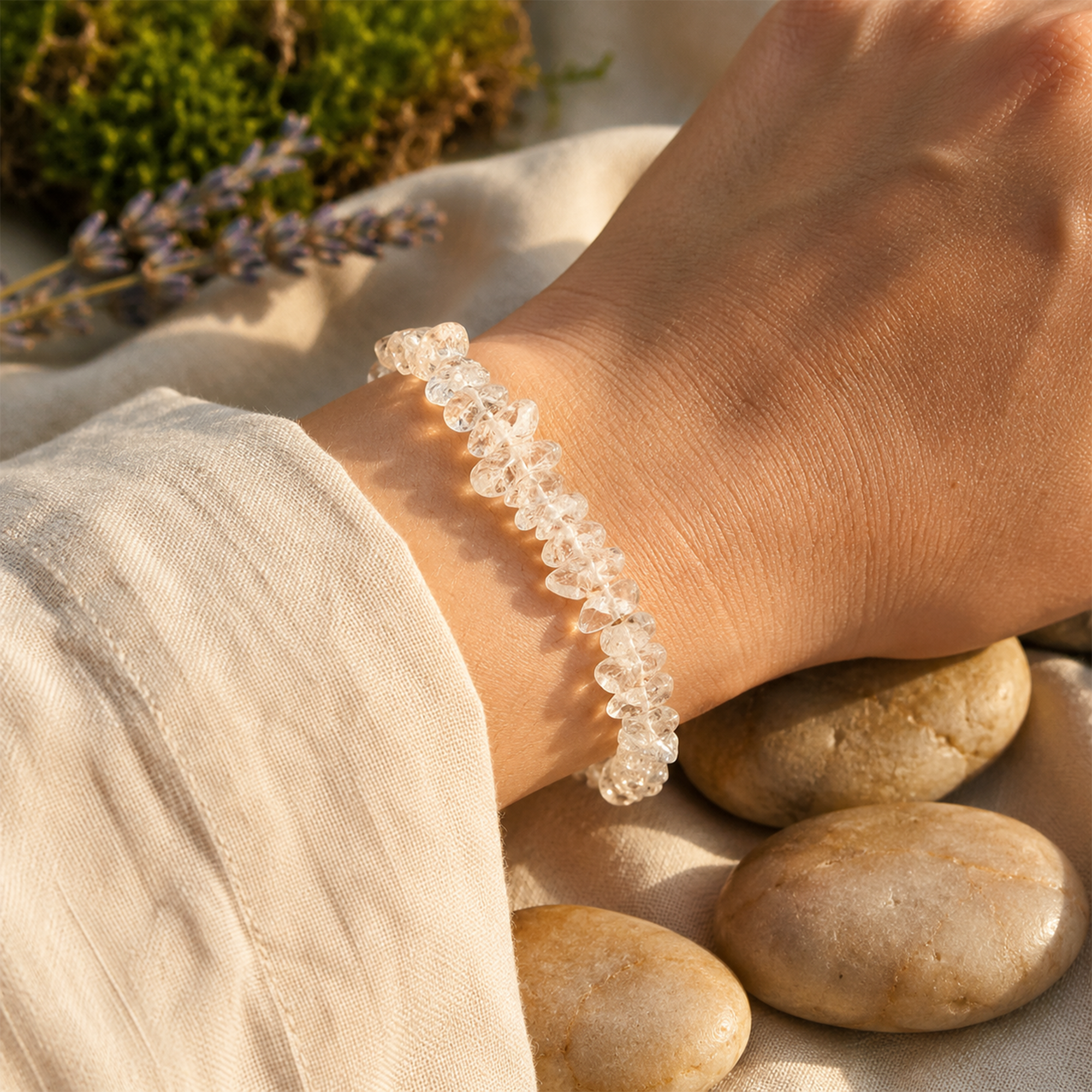 Natural Clear Quartz Chip Bracelets