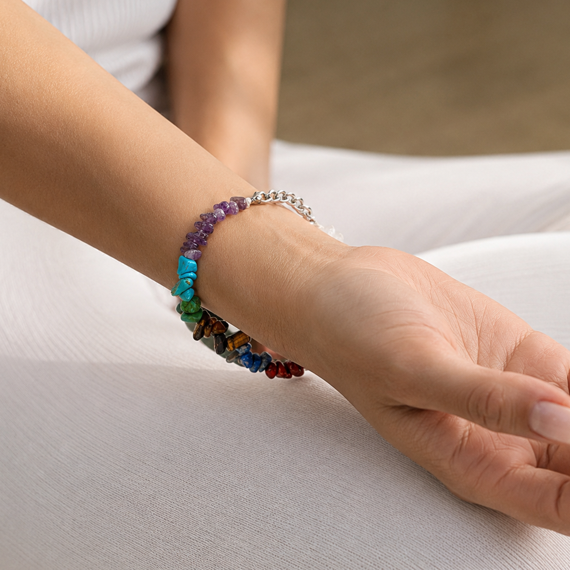 Multi-Stone Healing Chip Bracelet