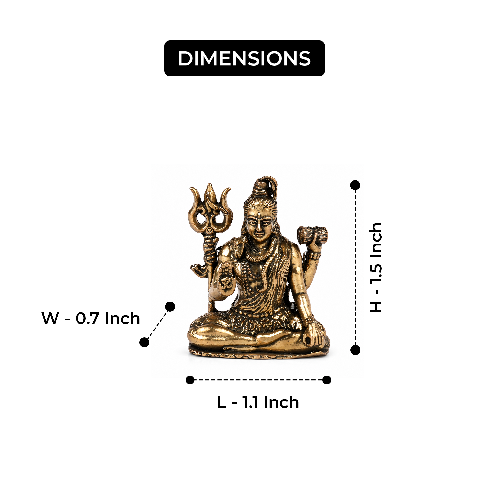 Shiv Trishul Brass Murti