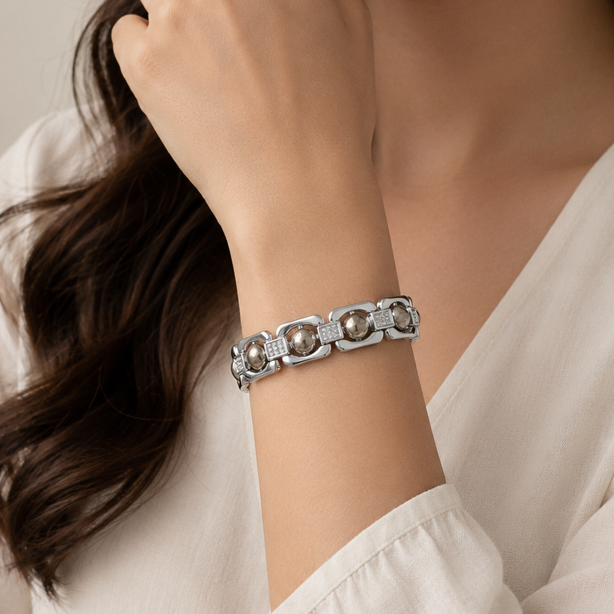 Gleaming Pyrite Beads Bracelet