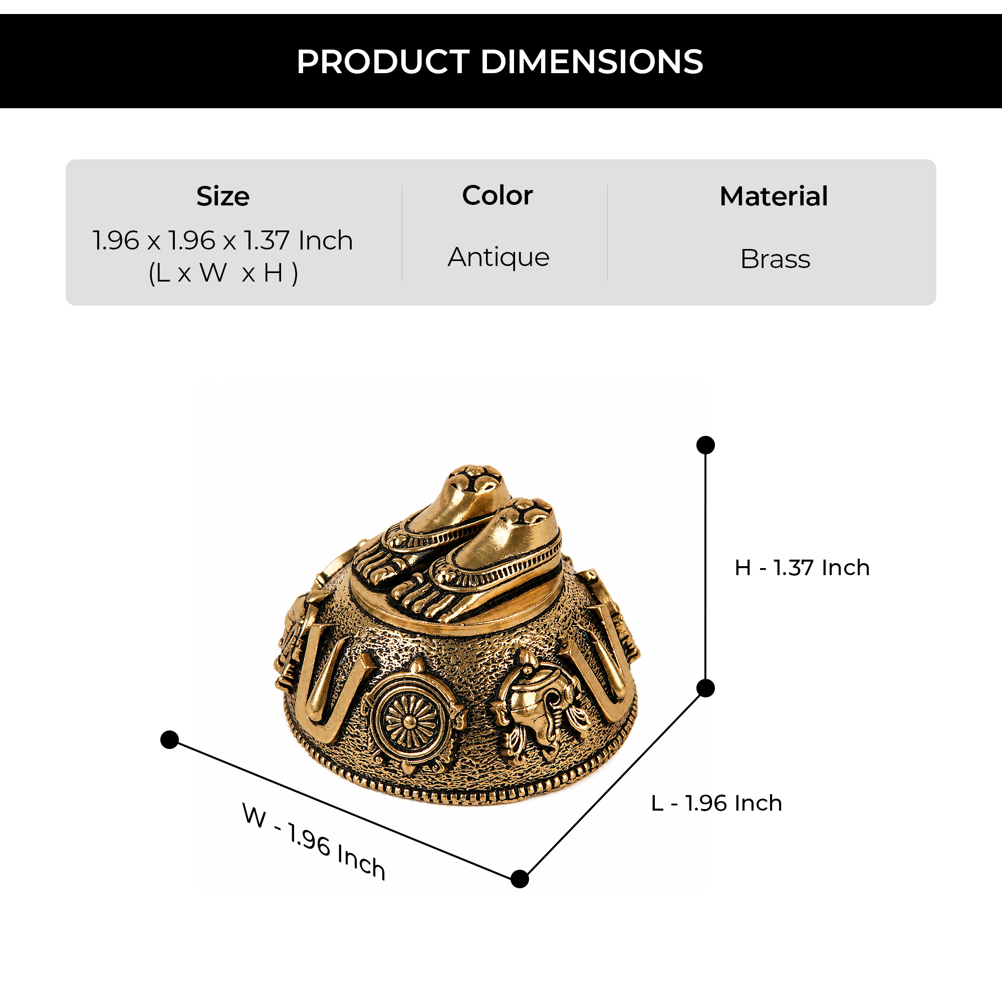 Brass Tirupati Balaji Charan Paduka