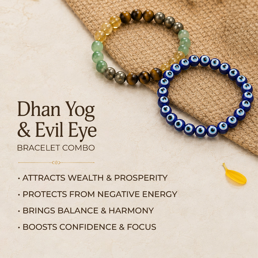 Dhan Yog & Evil Eye Bracelet Combo
