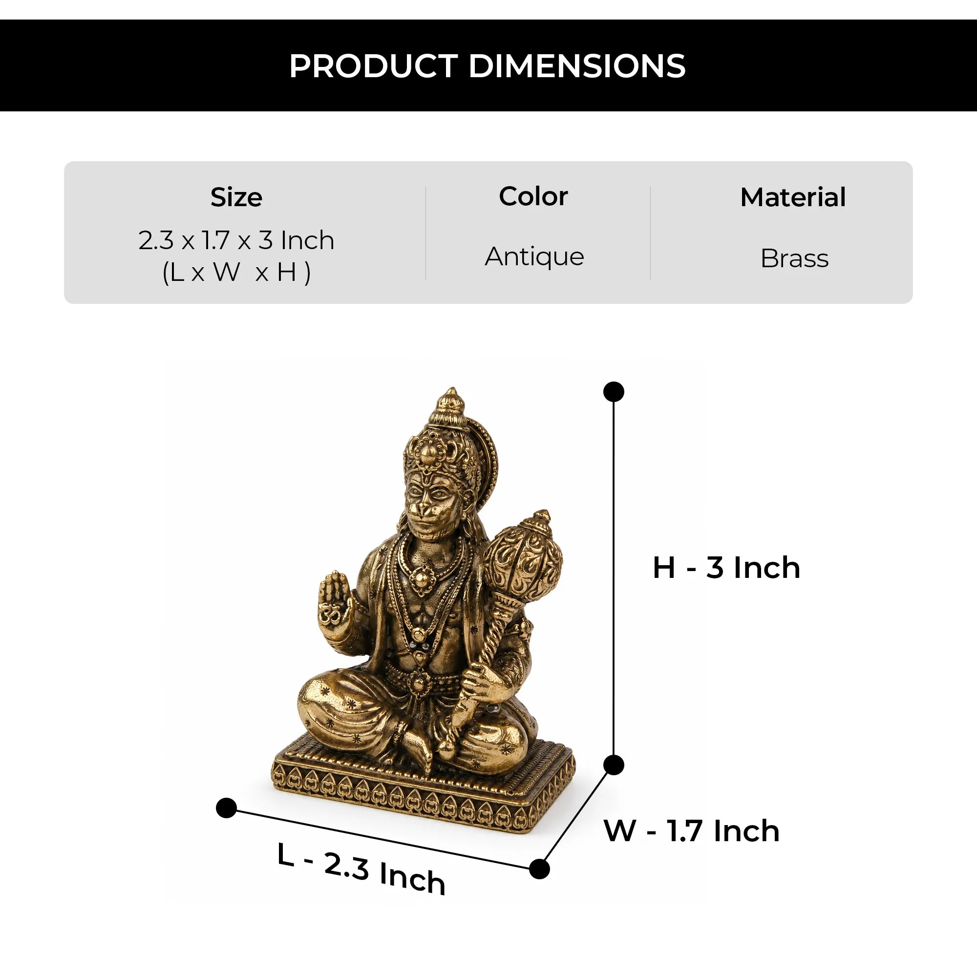 Lord Hanuman Brass Idol