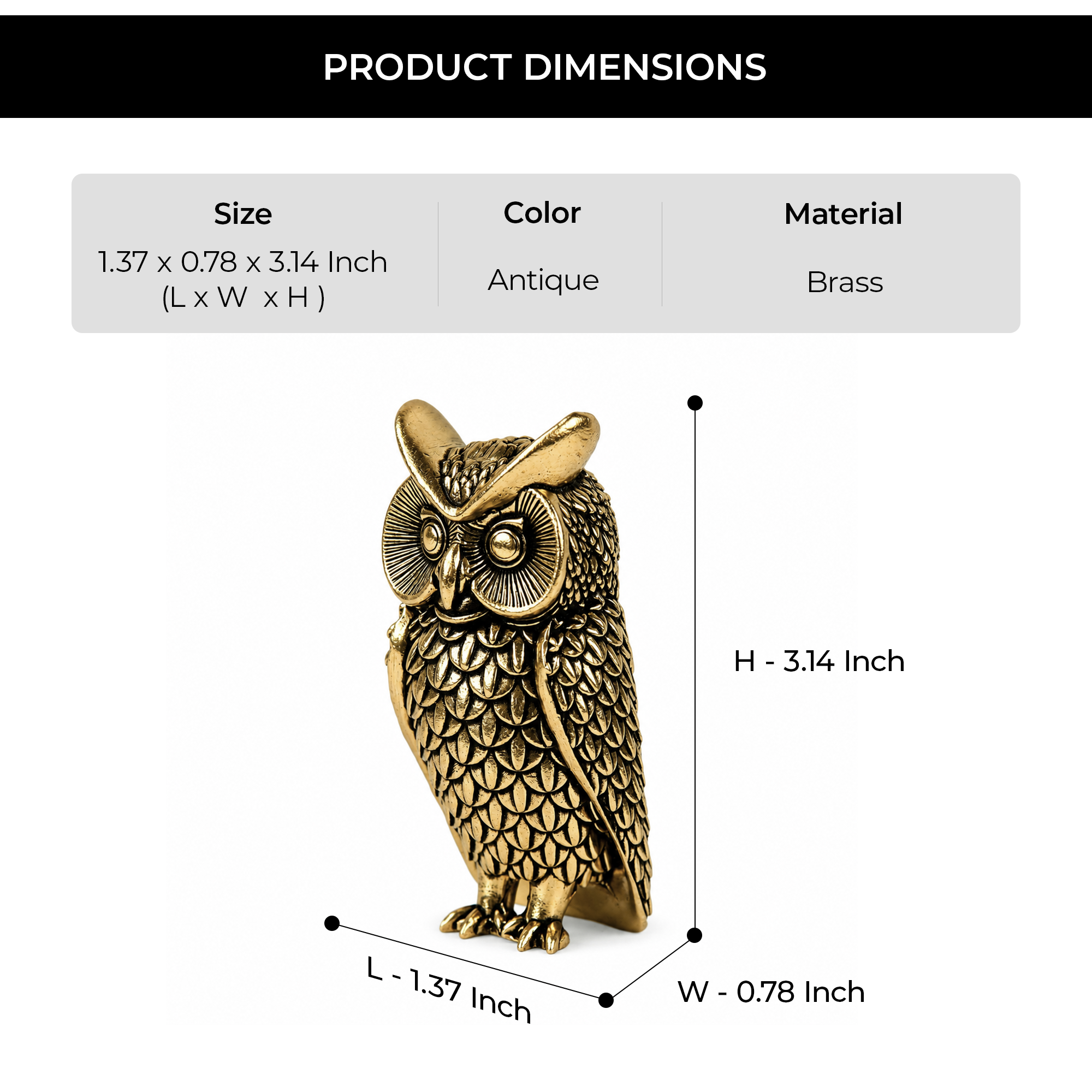 Prosperity Owl: Vastu Brass Idol