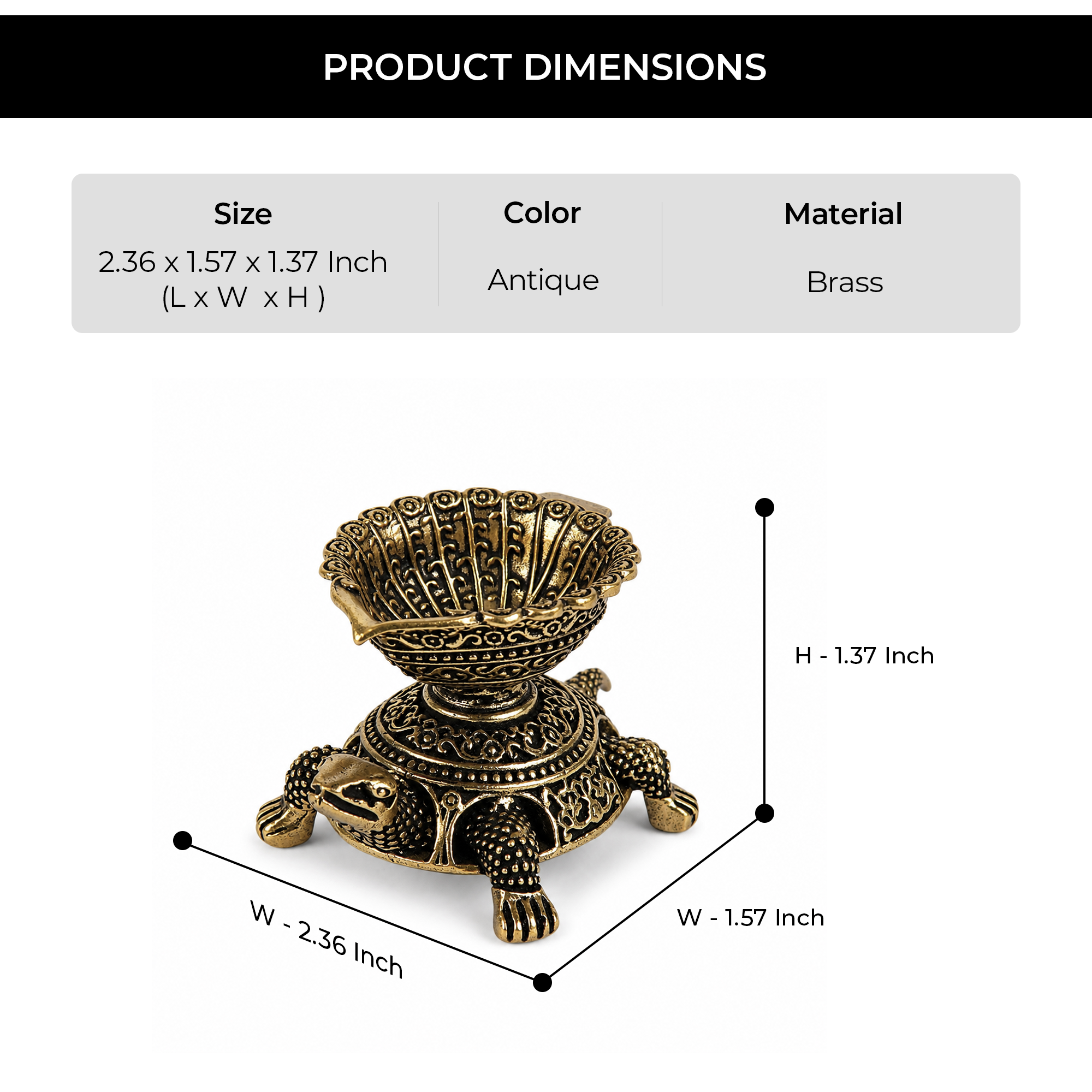 Kurma Avatar Brass Diya