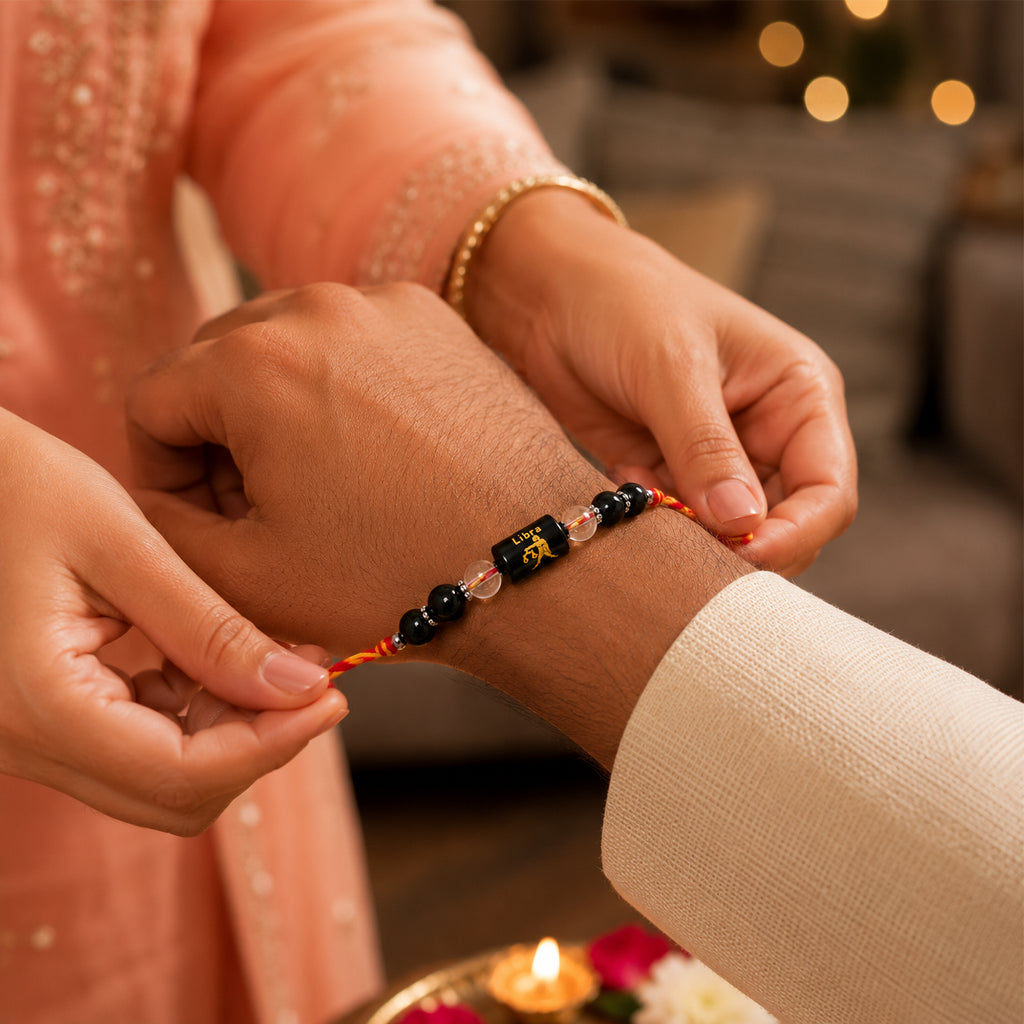 Beaded Libra Zodiac Rakhi