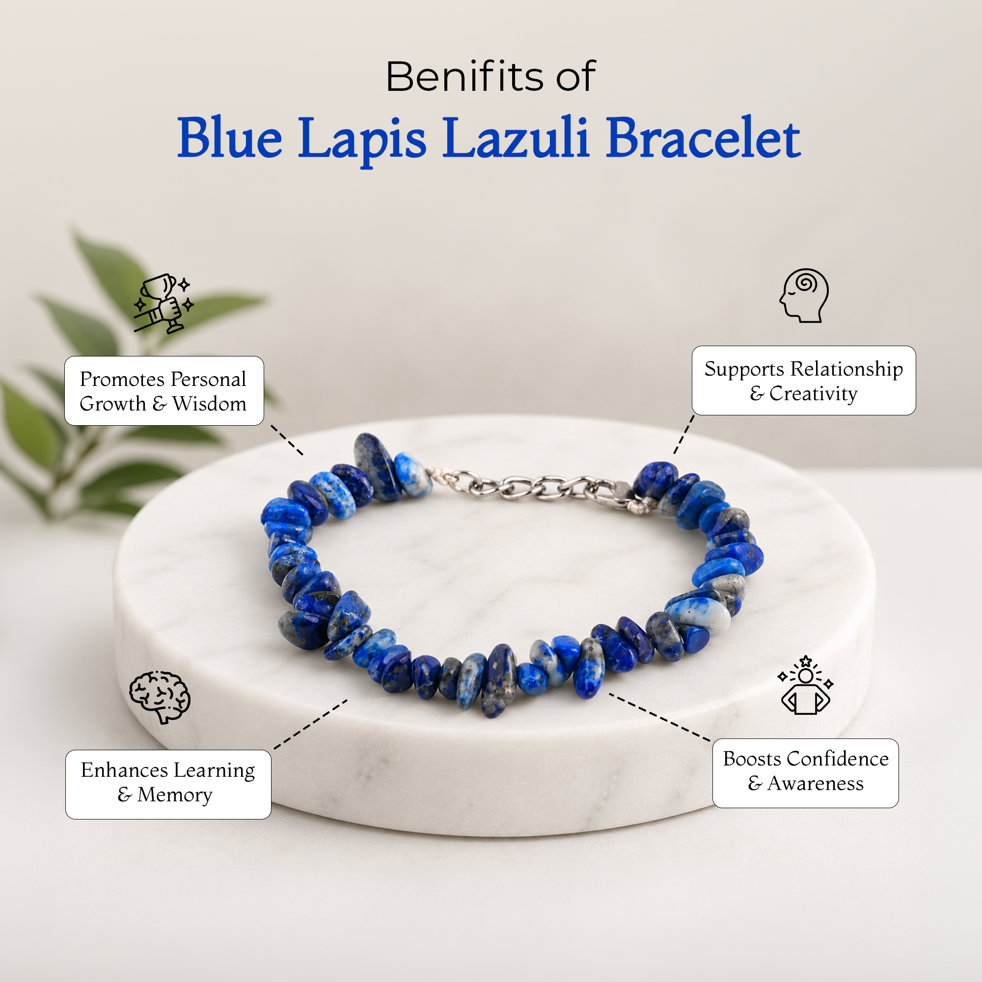 Blue Lapis Lazuli Chip Bracelet