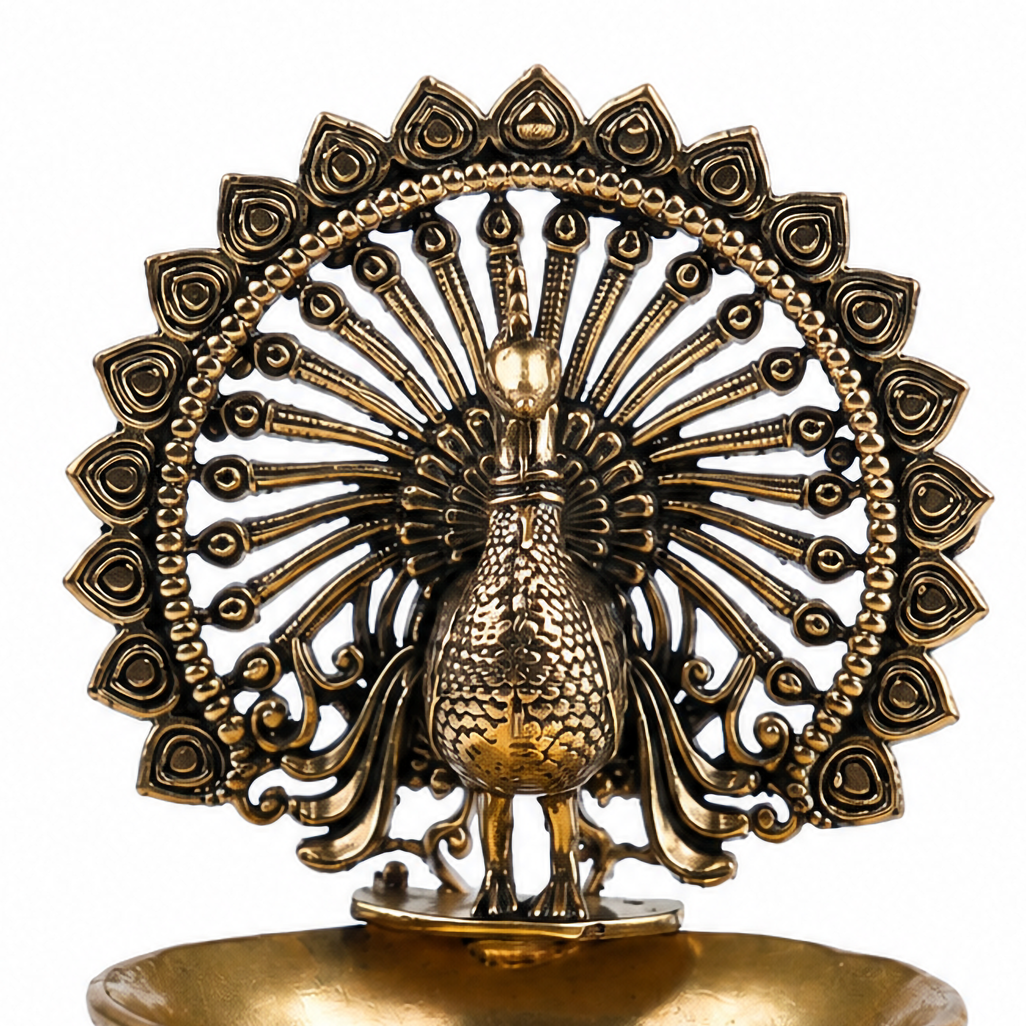 Peacock Brass Diya