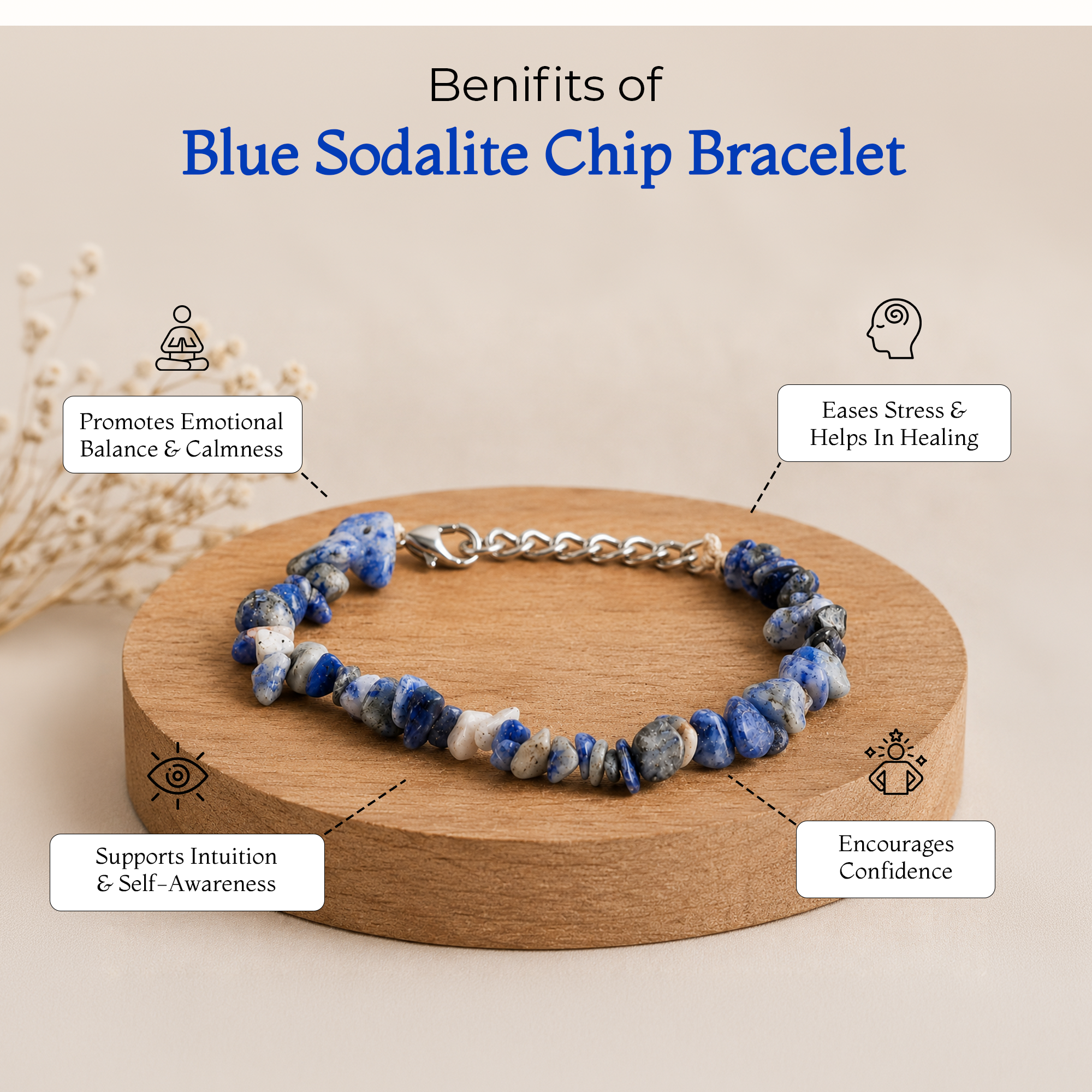 Blue Sodalite Chip Bracelet