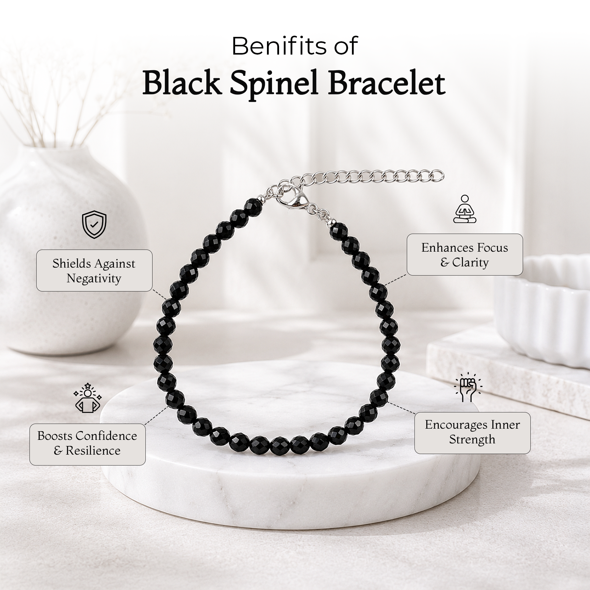 Handcrafted Black Spinel Bracelet