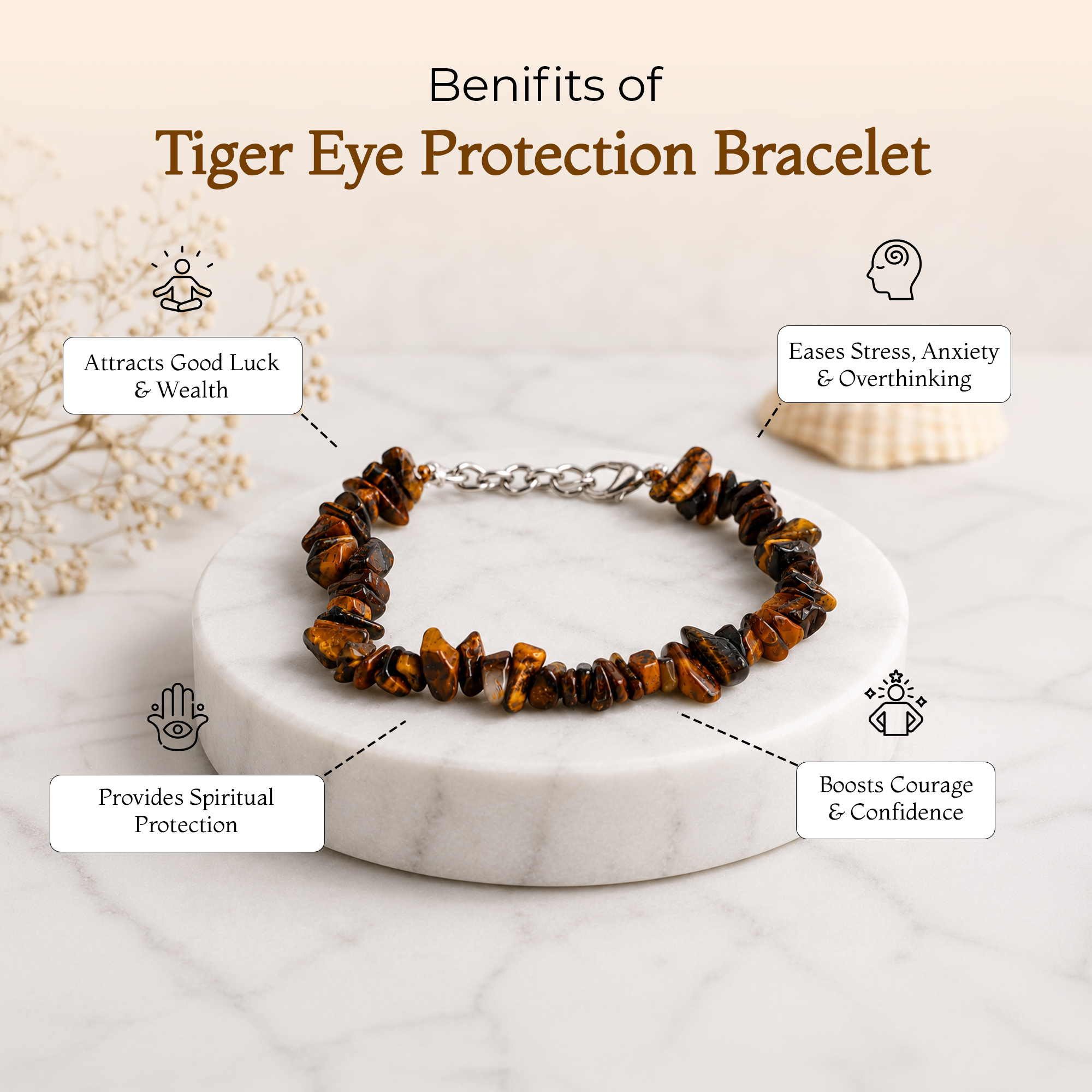 Tiger Eye Protection Chip Bracelet