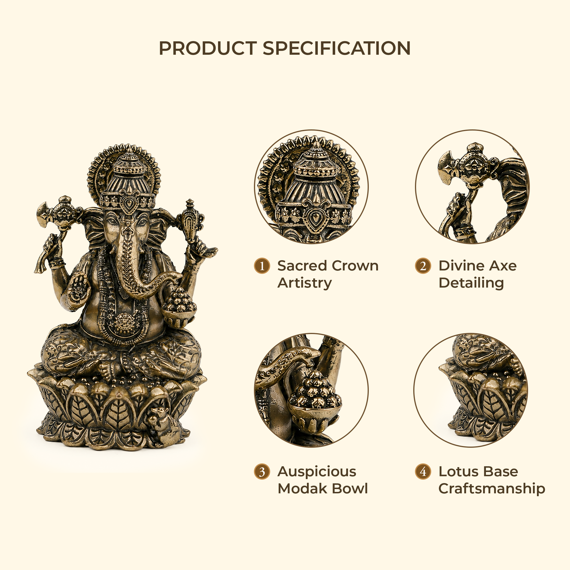 Lord Vinayaka Brass Idol