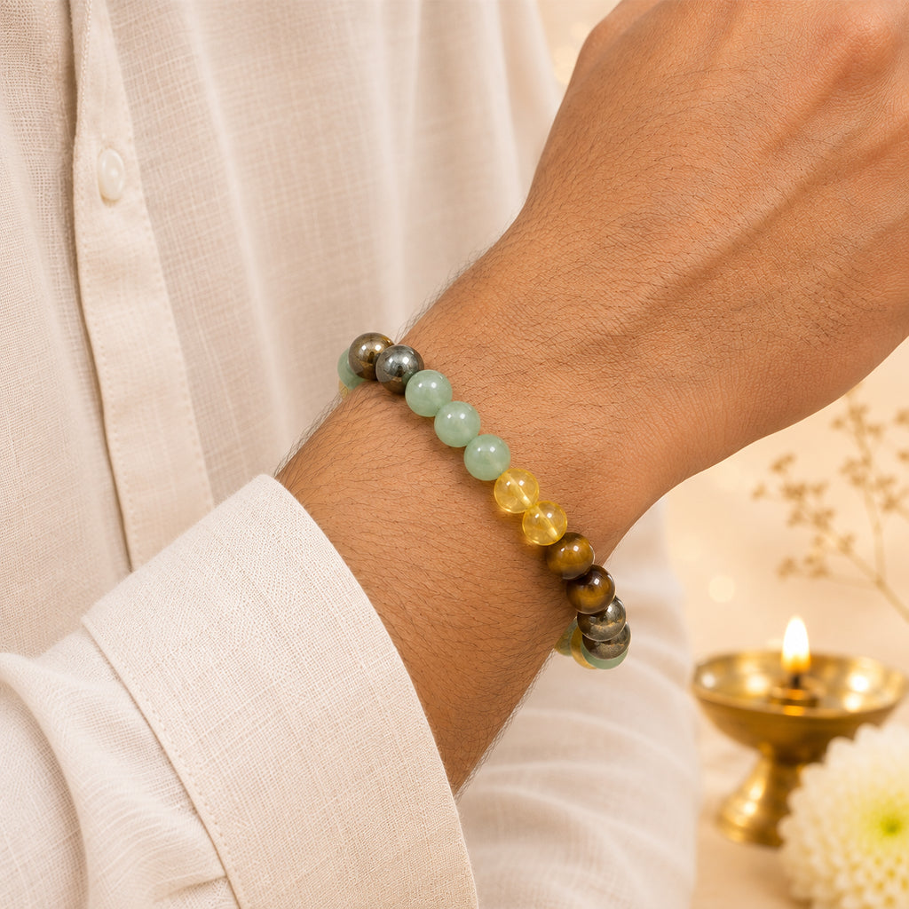 Dhan Yog & Evil Eye Bracelet Combo