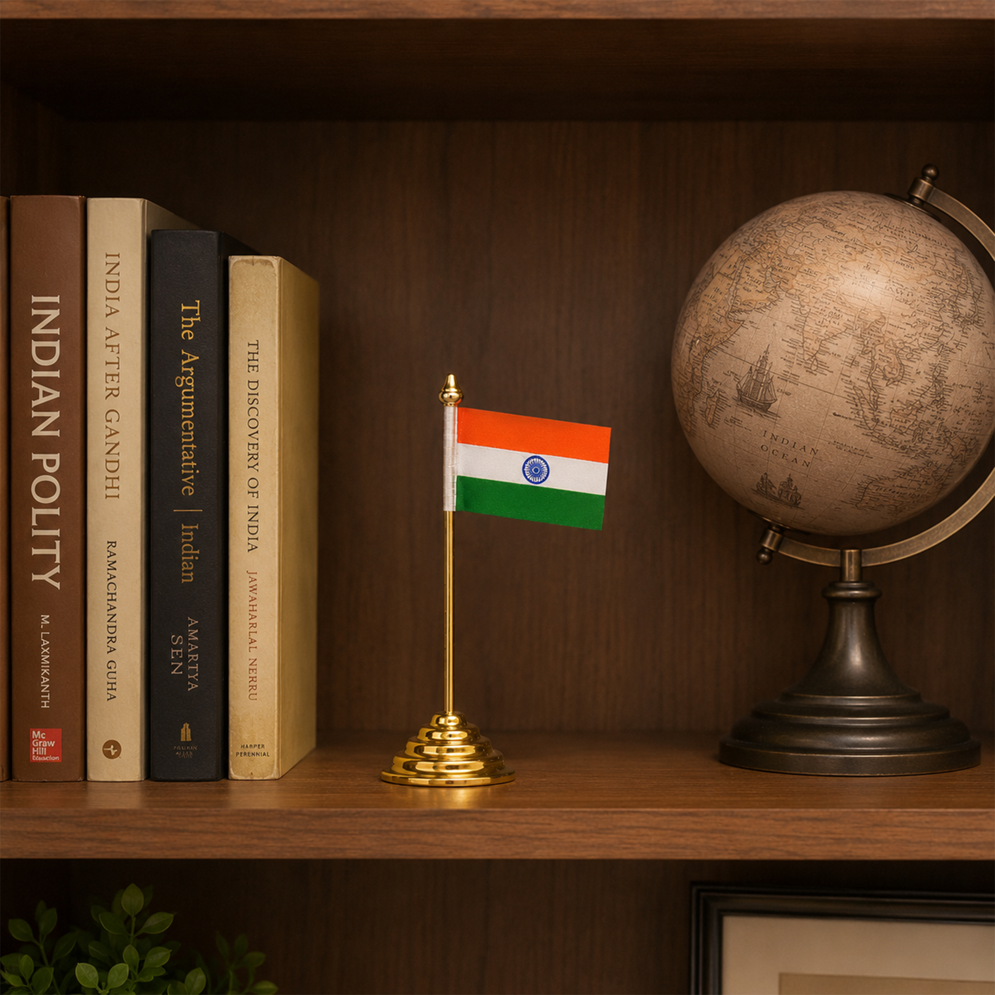 National Flag with Brass Stand