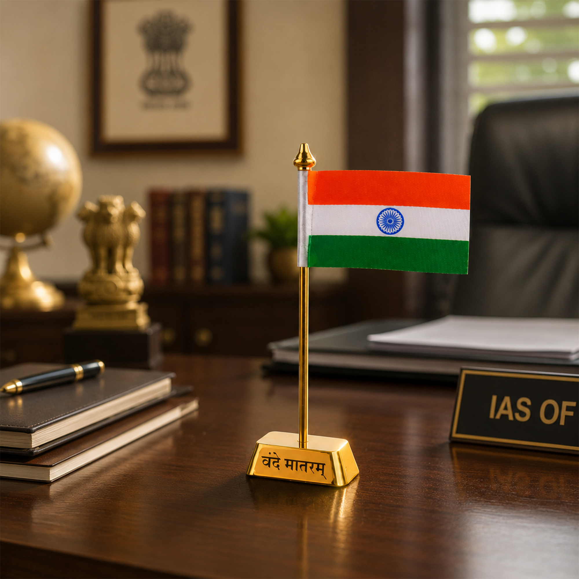 Indian Flag with Vandemataram Base