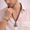 Karungali Cap Mala with Shiv Locket & Karungali Cap Bracelet Combo
