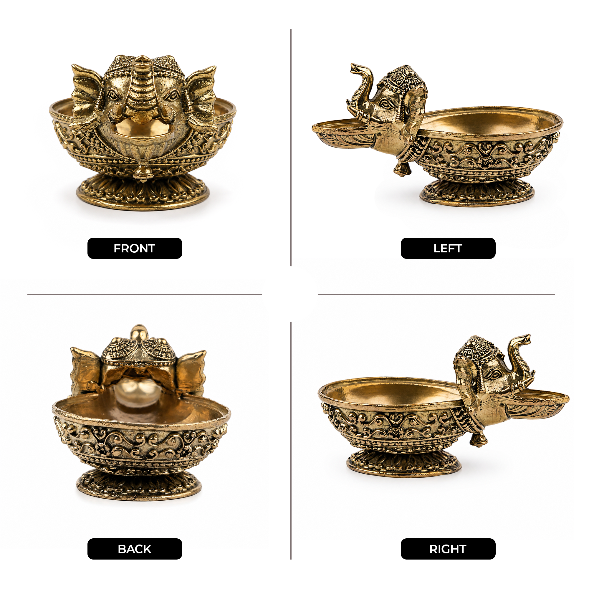 Elephant Brass Diya