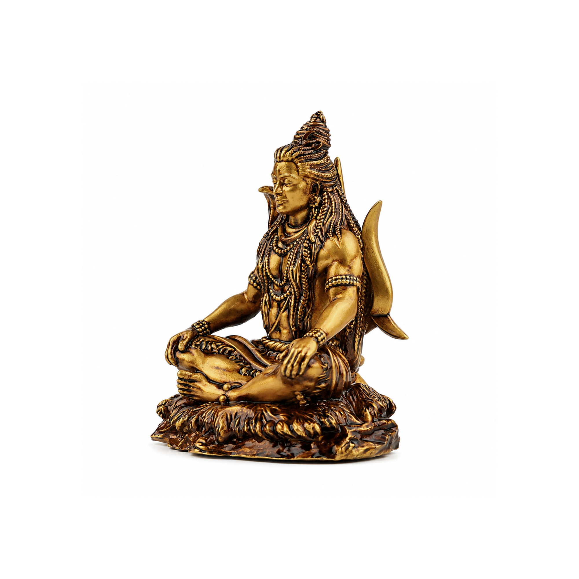Meditating Lord Shiva with Trishul Idol Car Dashboard