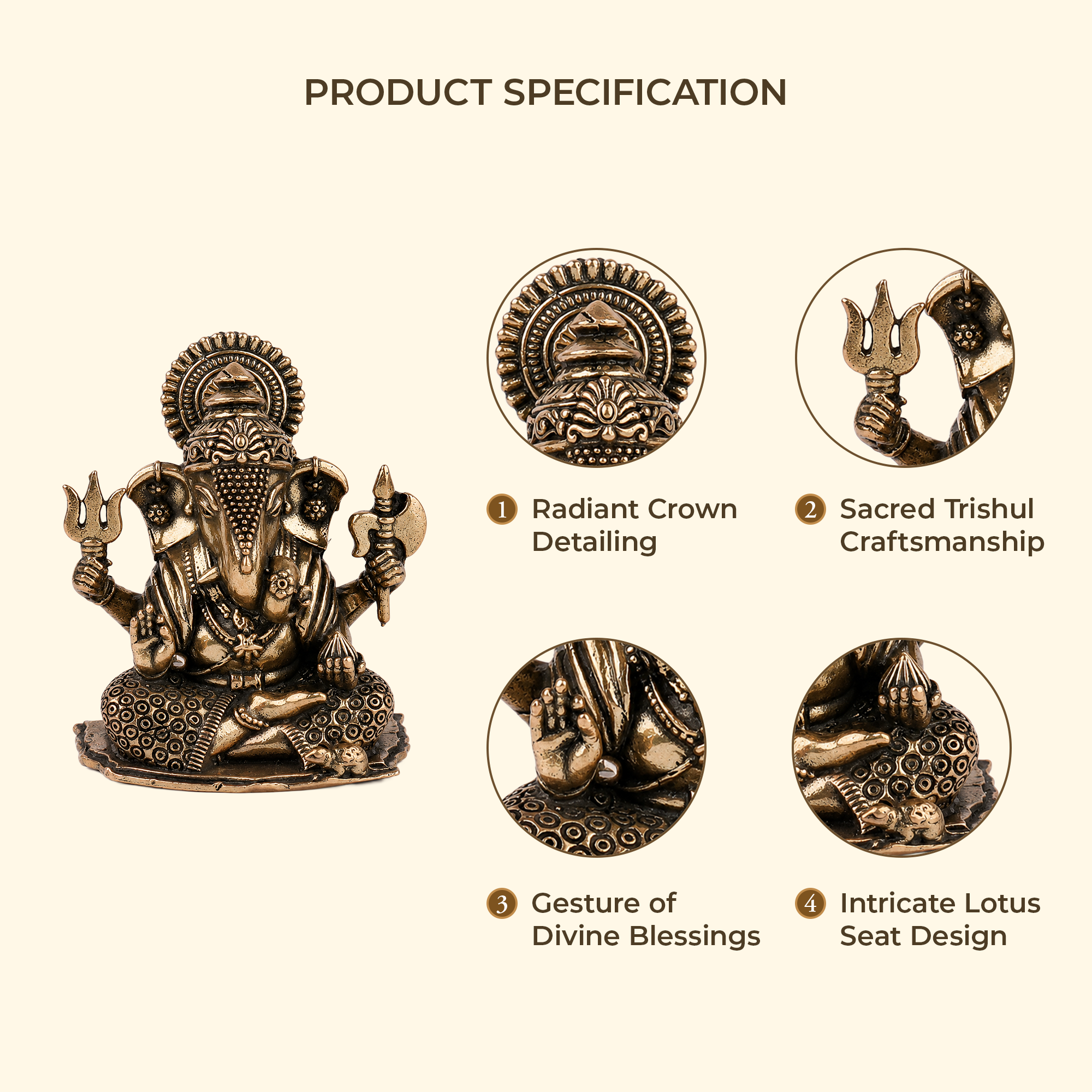 Brass Dagdusheth Ganesh Idol