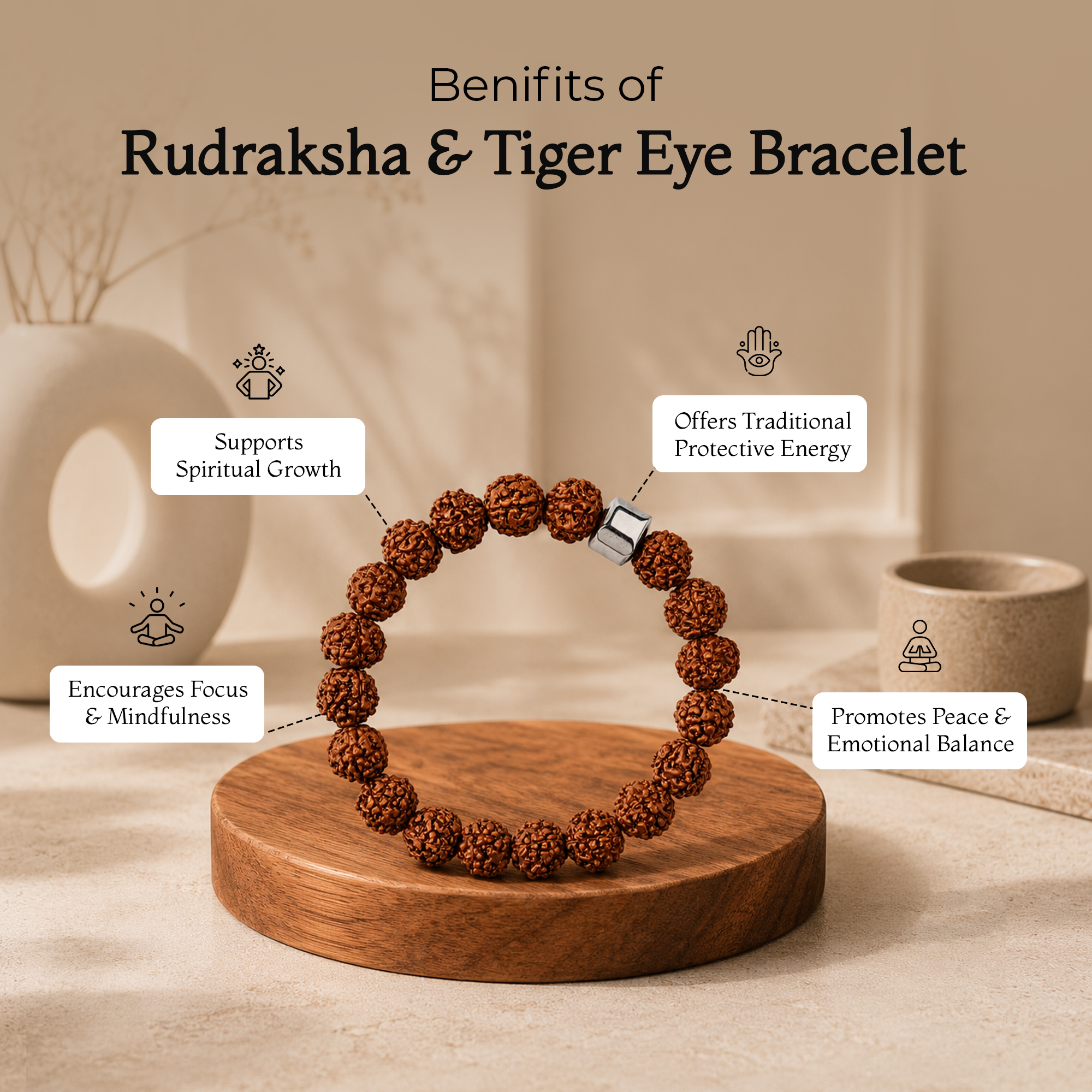 Handcrafted 5 Mukhi Rudraksha Bracelet
