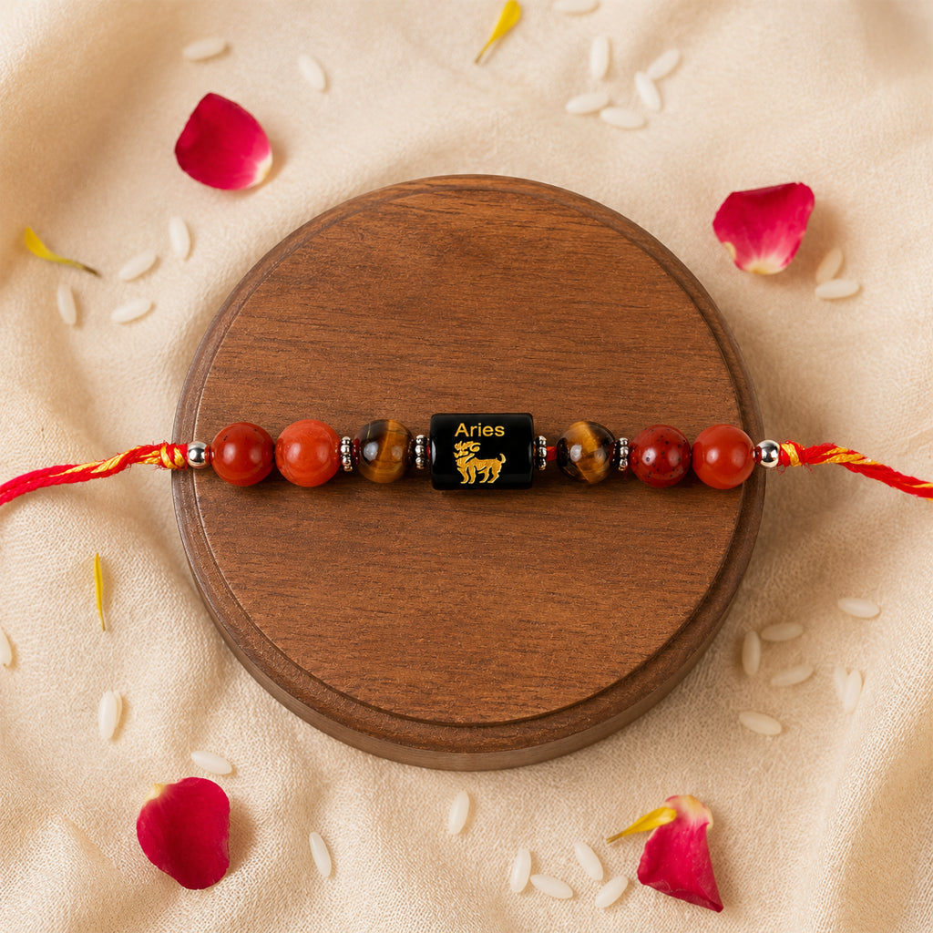 Beaded Aries Zodiac Rakhi