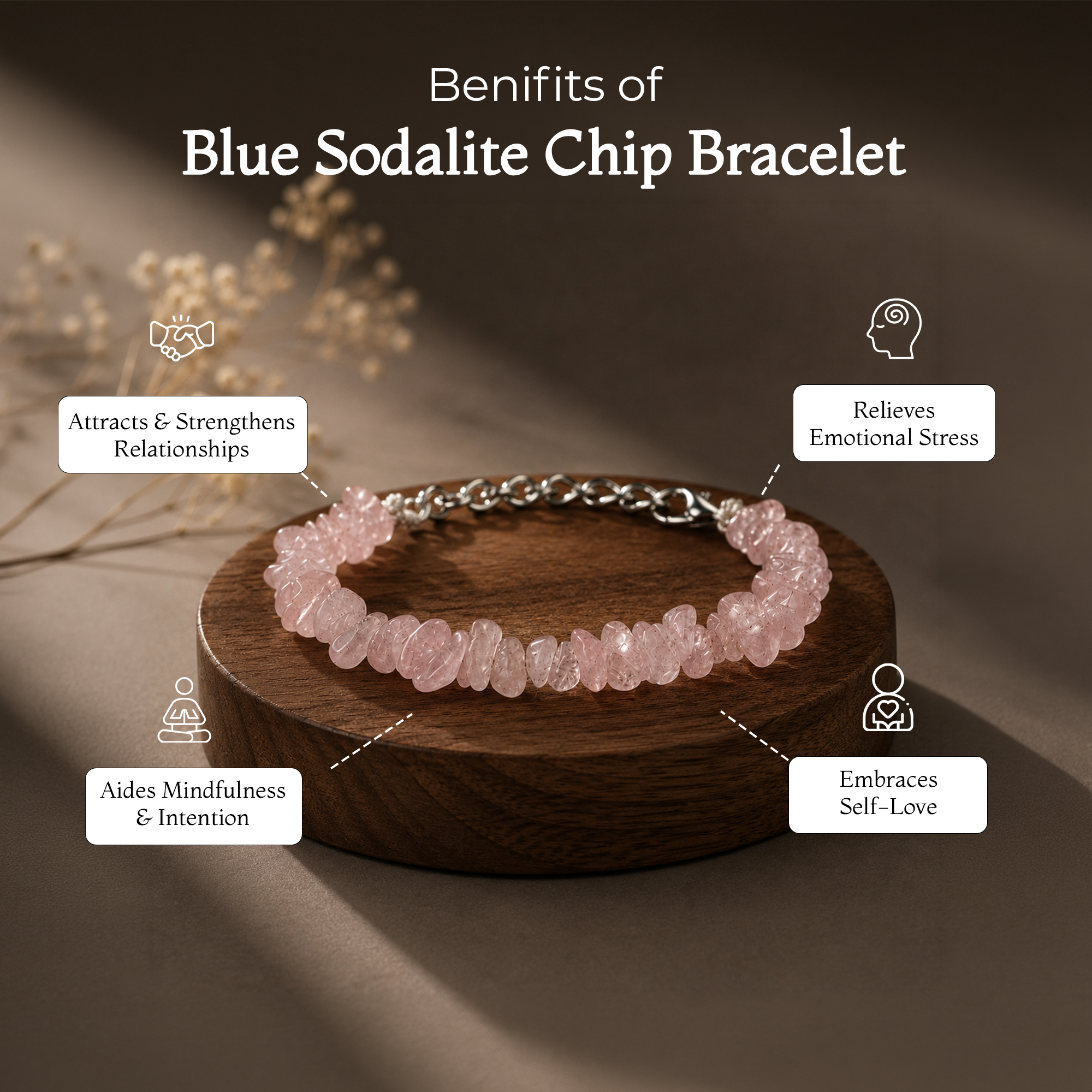 Rose Quartz Crystal Bracelet