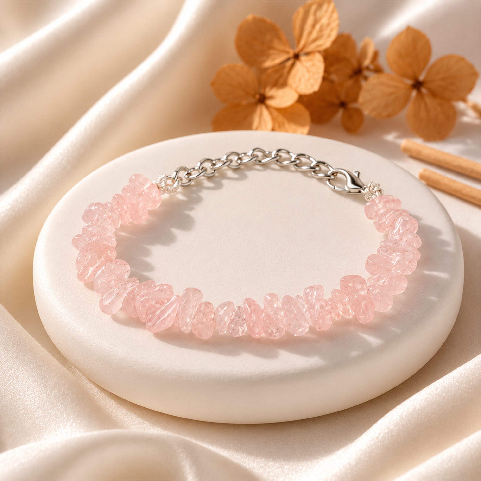 Rose Quartz Crystal Bracelet