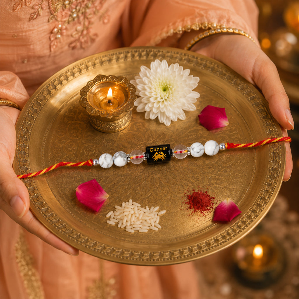 Beaded  Cancer Zodiac Rakhi