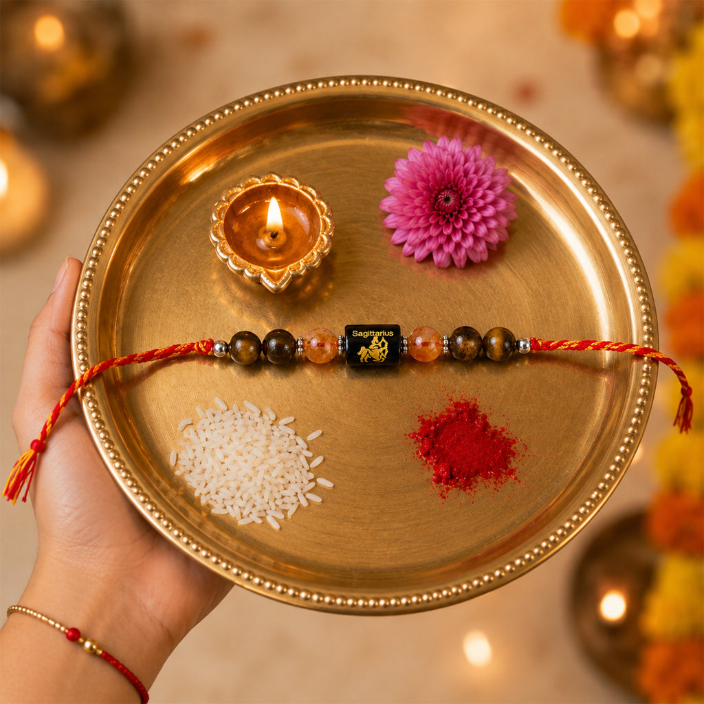 Beaded Sagittarius Zodiac Rakhi