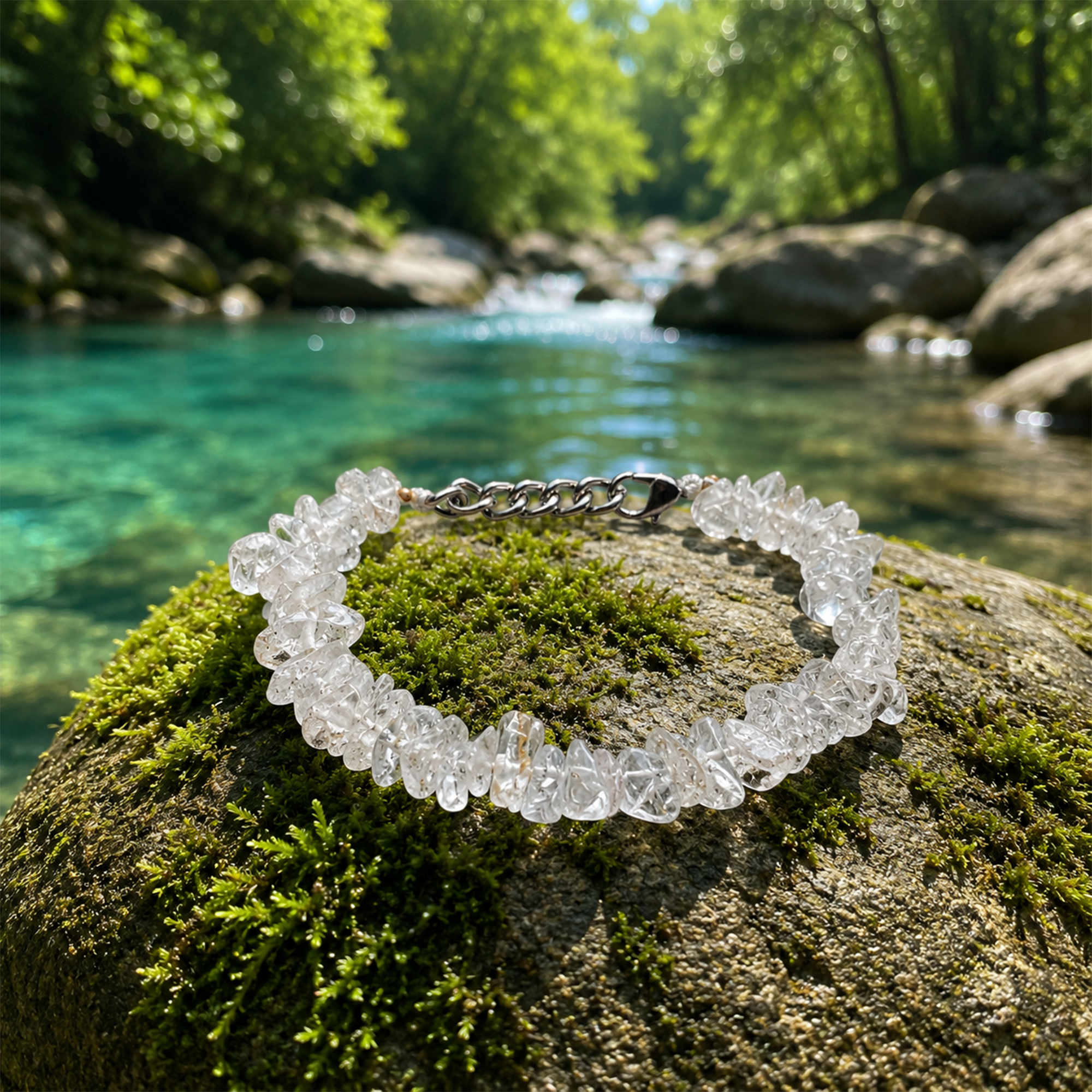 Natural Clear Quartz Chip Bracelets