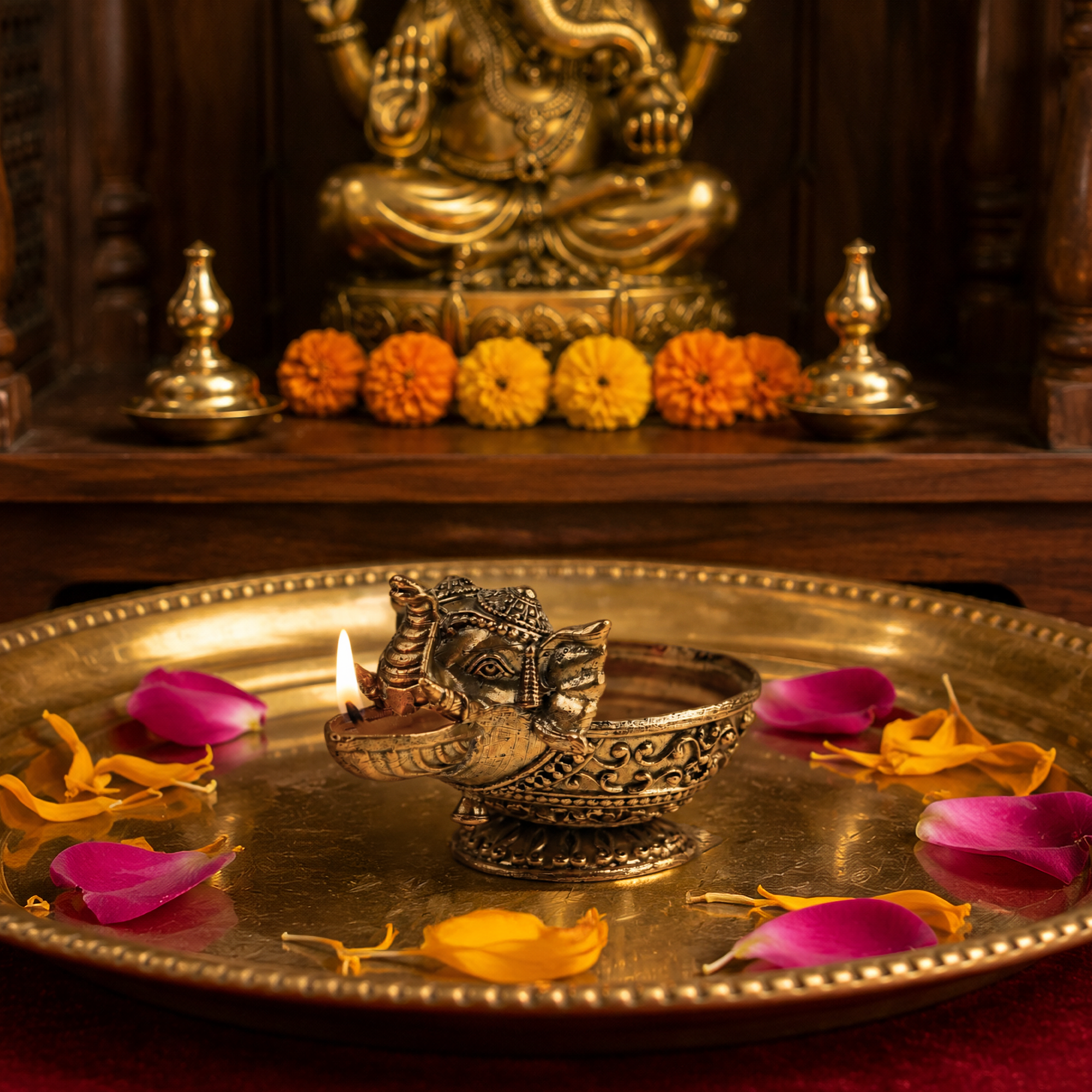 Elephant Brass Diya