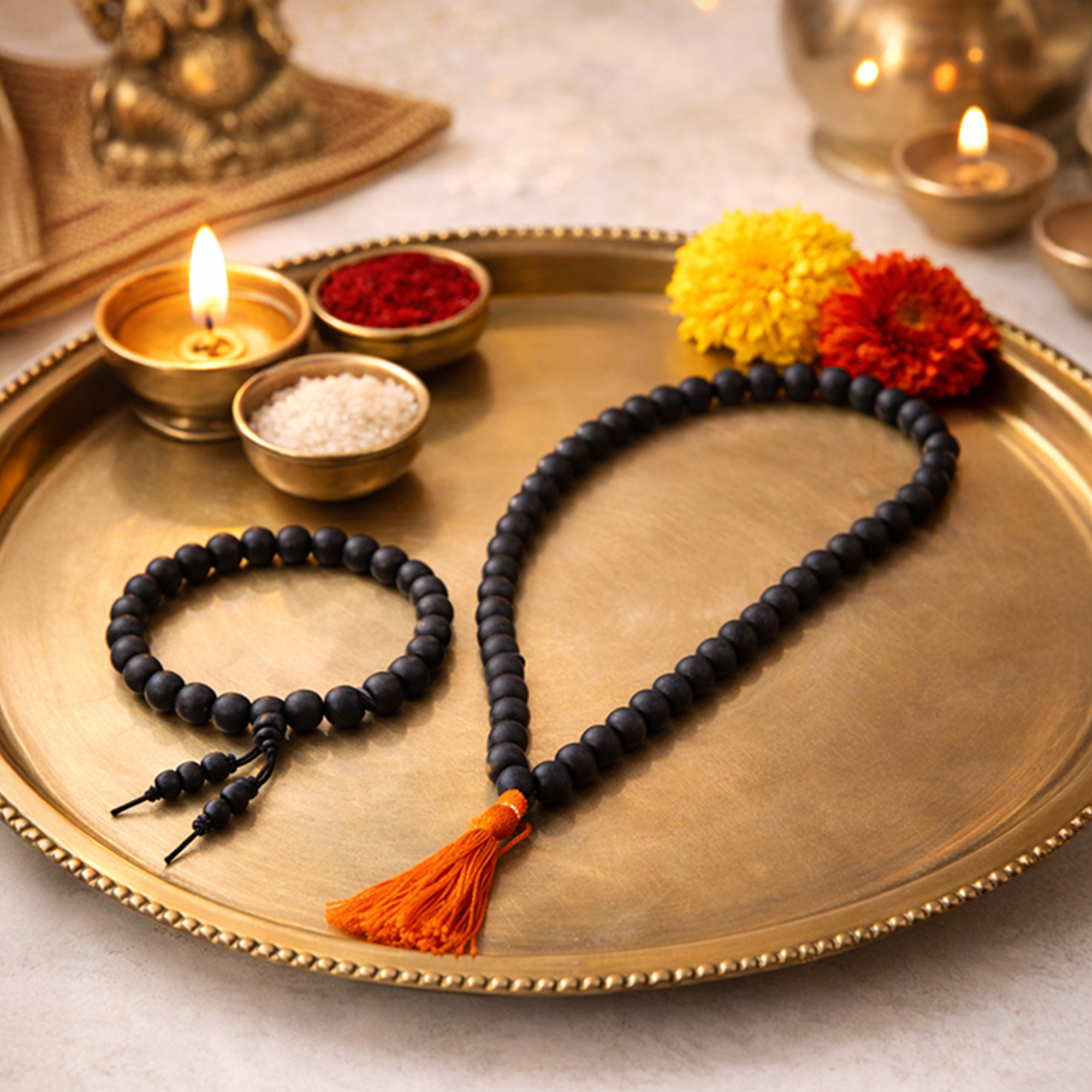 Karungali Mala & Karungali Bracelet Combo