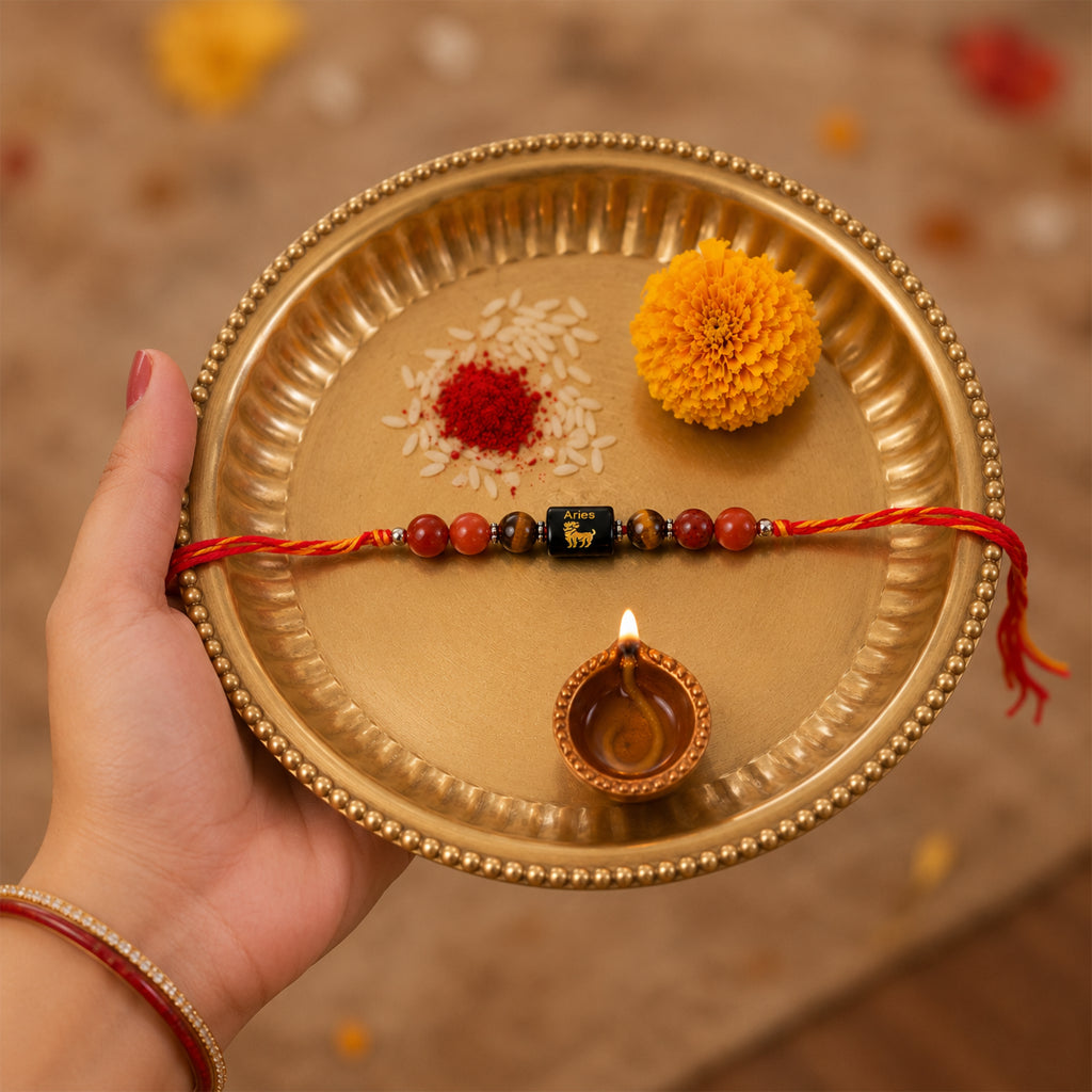 Beaded Aries Zodiac Rakhi