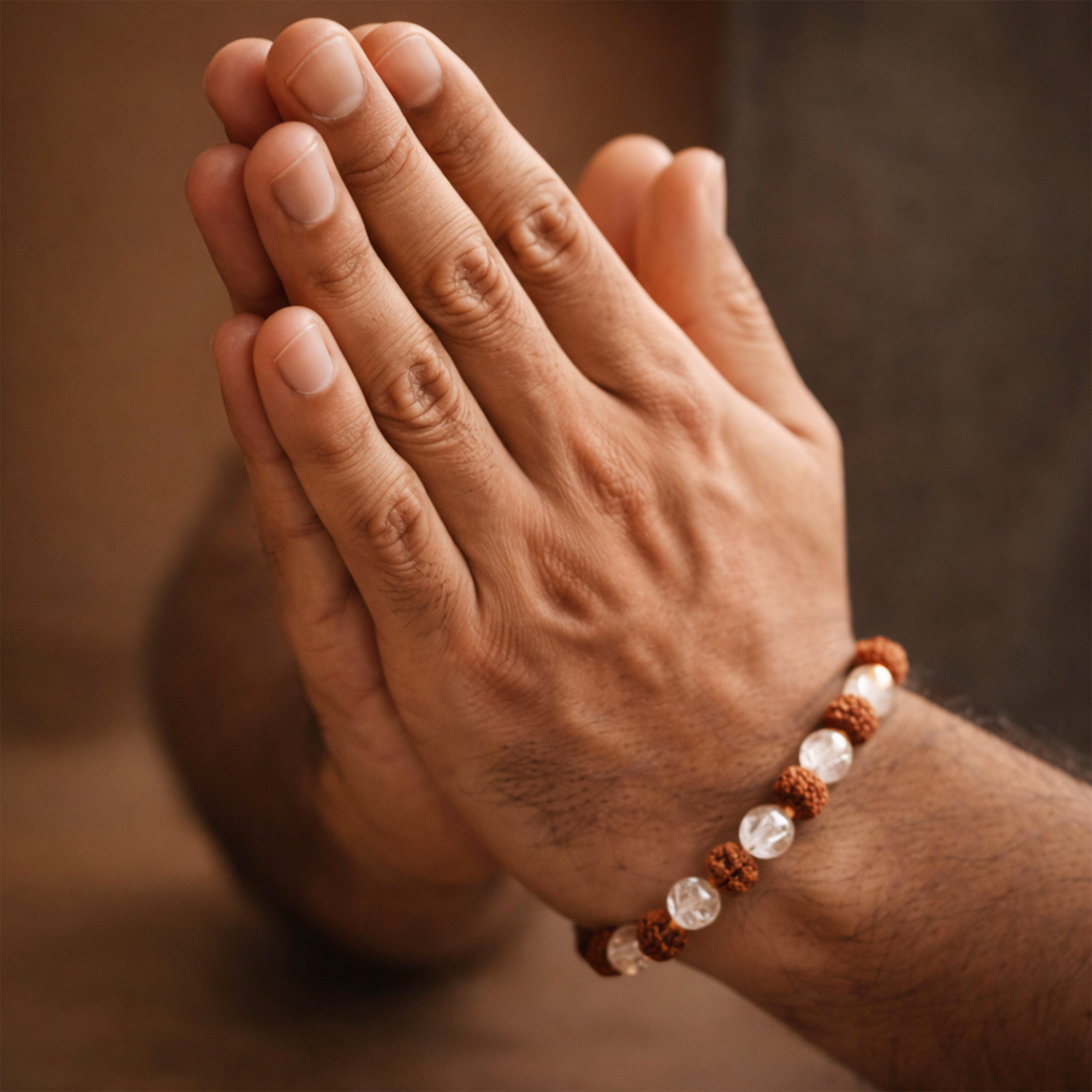 Mahakaal Shakti Rudraksha Cap Mala & Rudraksha Sphatik Bracelet Combo