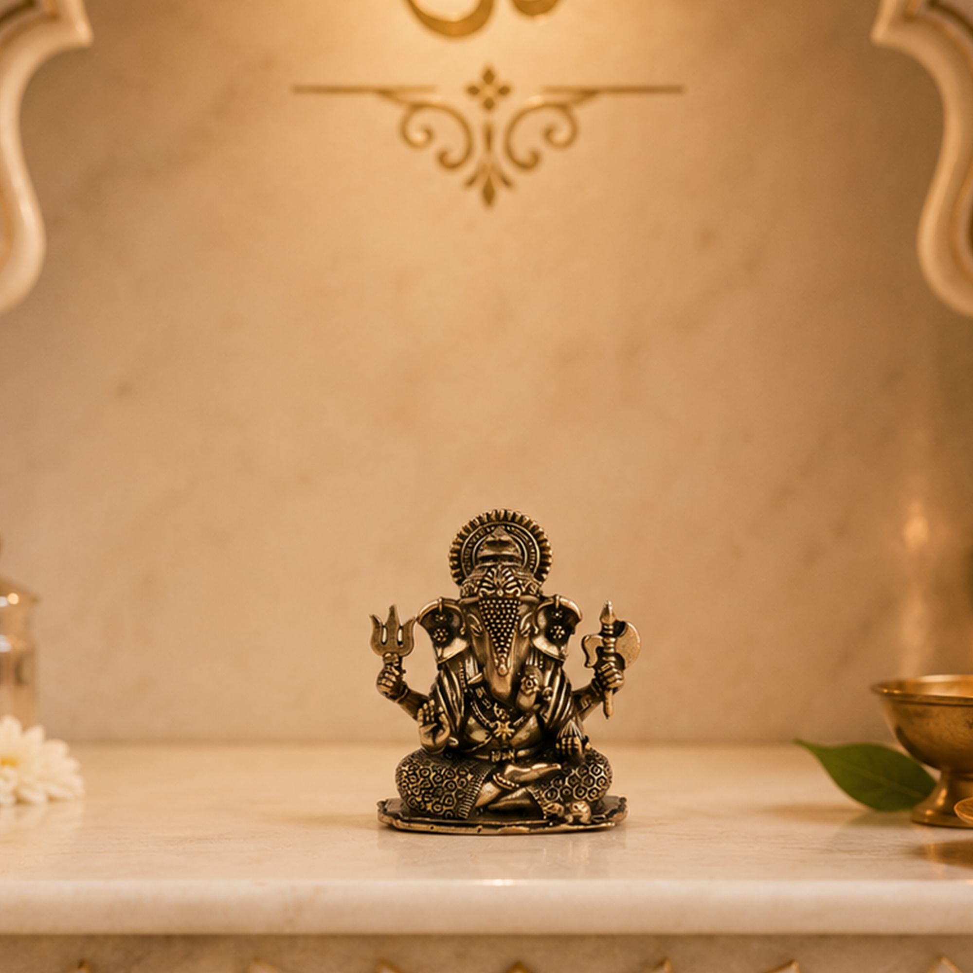 Brass Dagdusheth Ganesh Idol