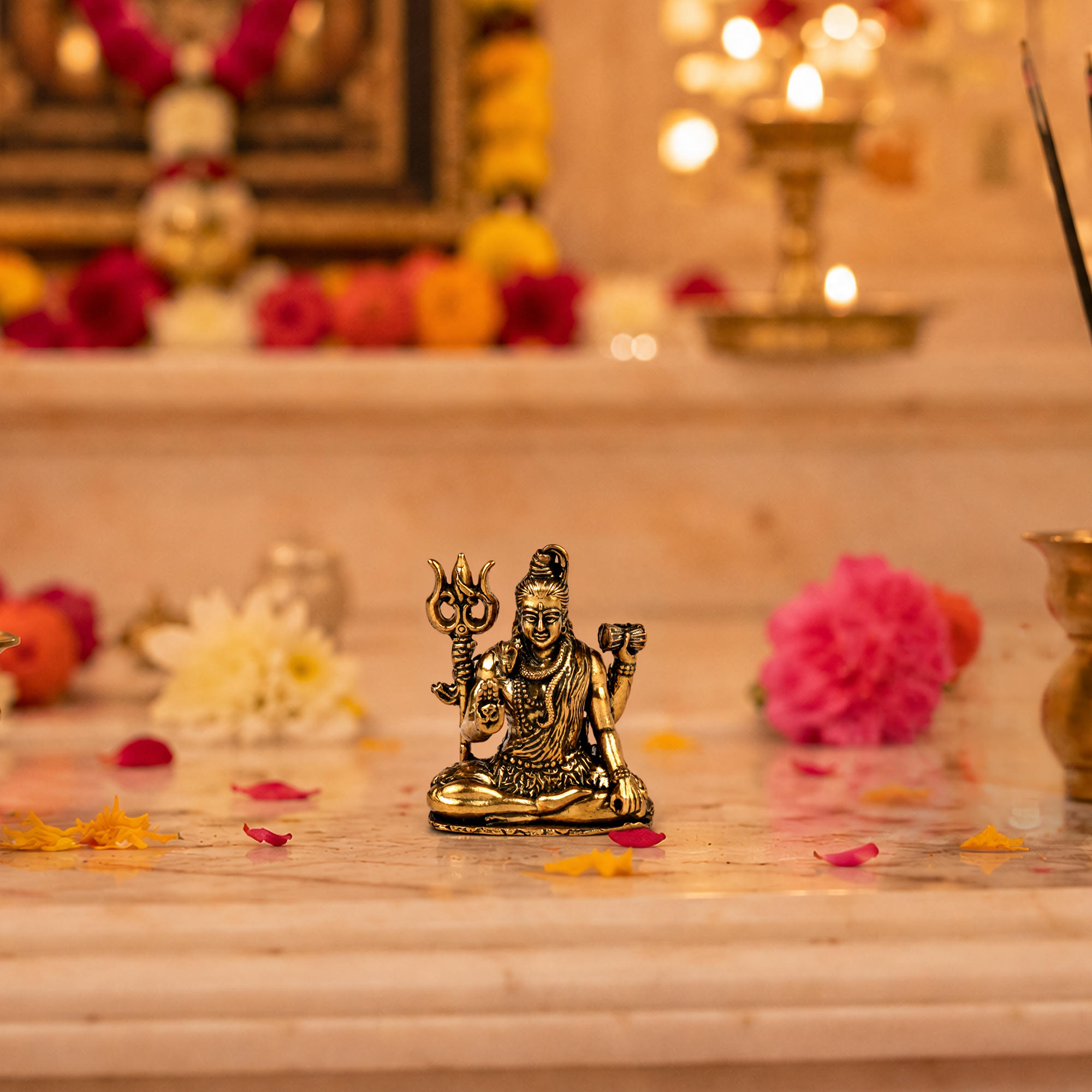 Shiv Trishul Brass Murti