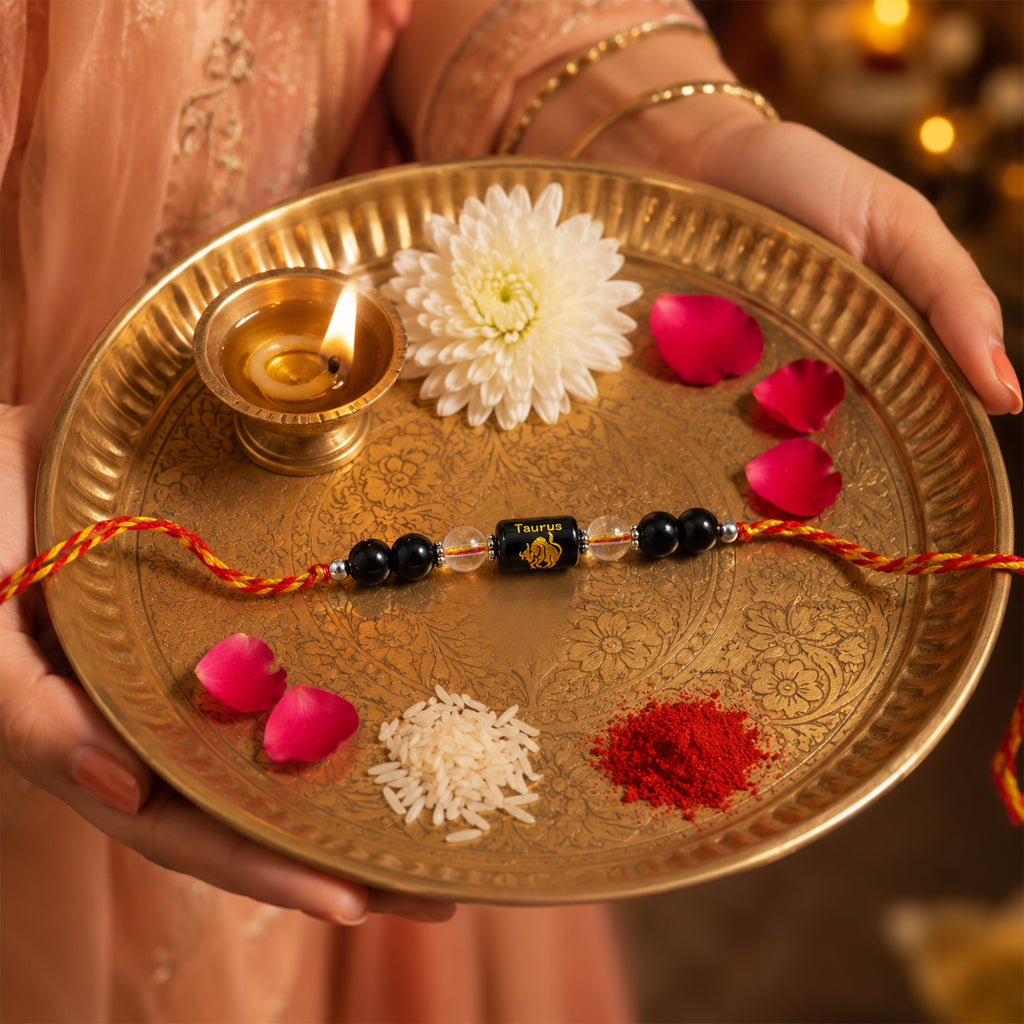 Beaded Taurus Zodiac Rakhi