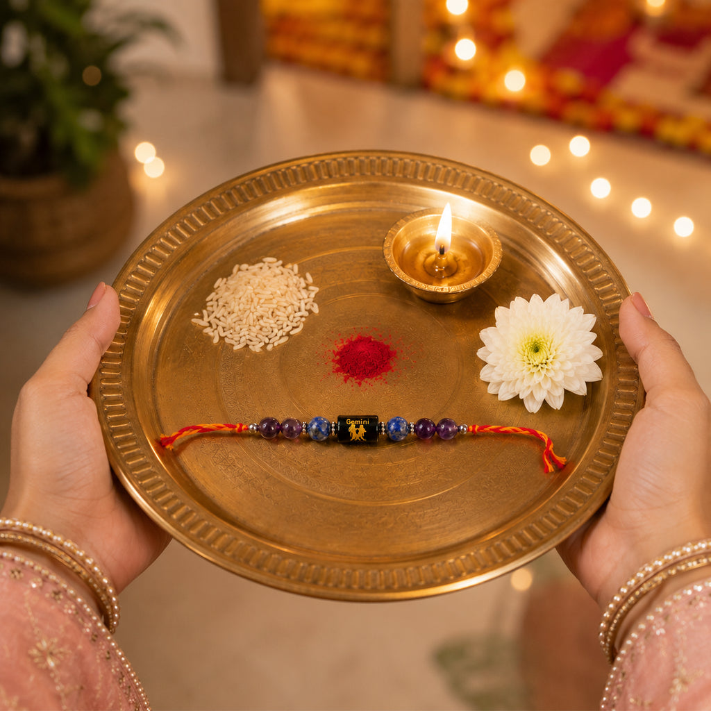 Beaded Gemini Zodiac Rakhi