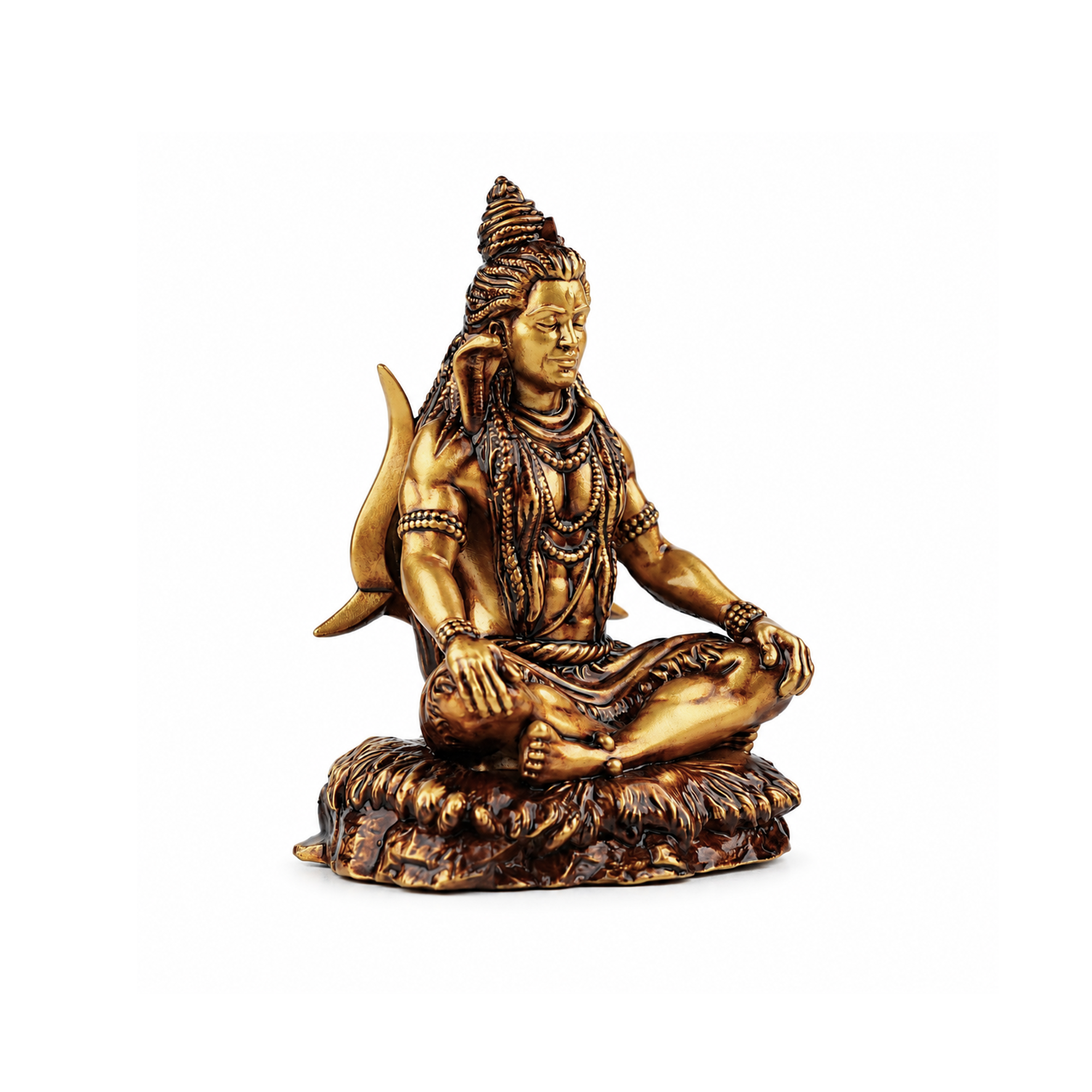 Meditating Lord Shiva with Trishul Idol Car Dashboard