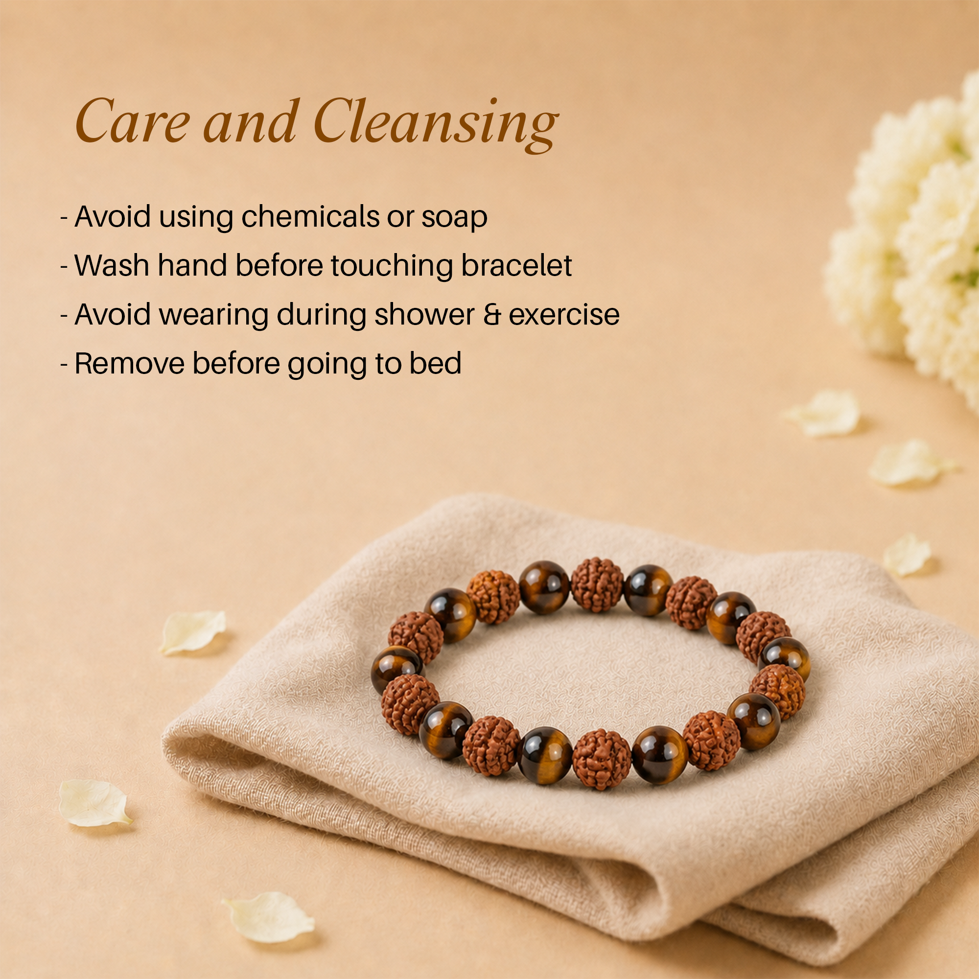 Rudraksha & Tiger Eye Bead Bracelet