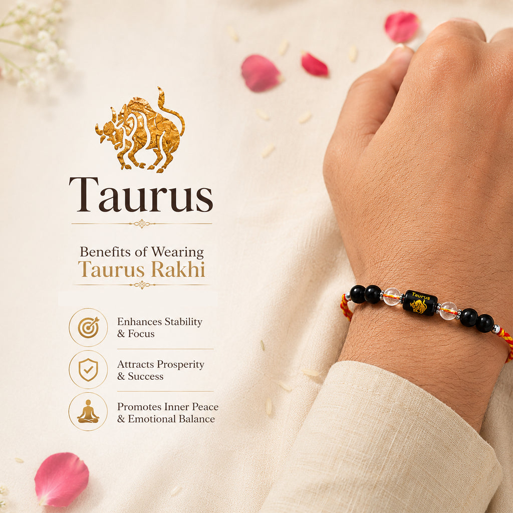 Beaded Taurus Zodiac Rakhi