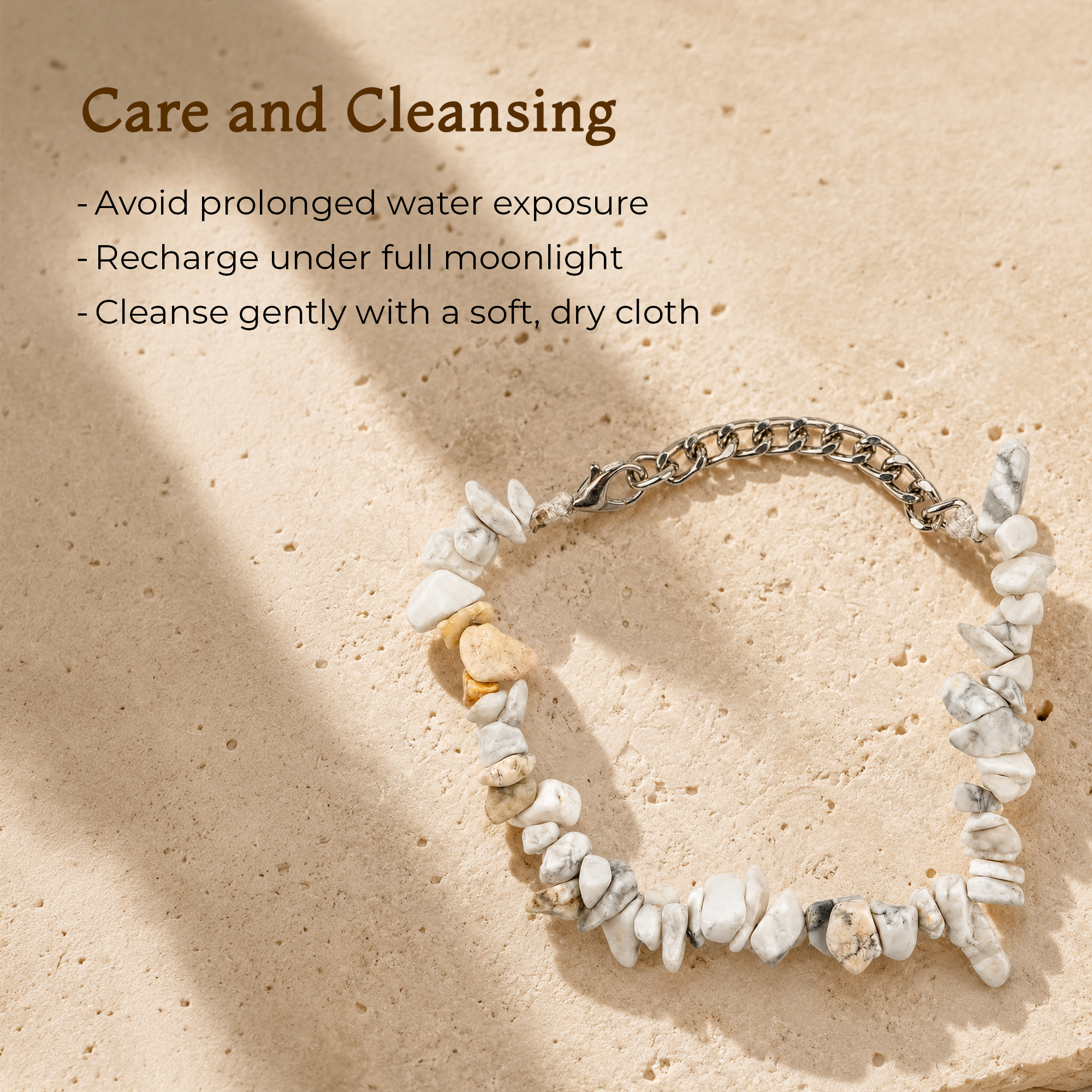 White Howlite Chip Stone Bracelet