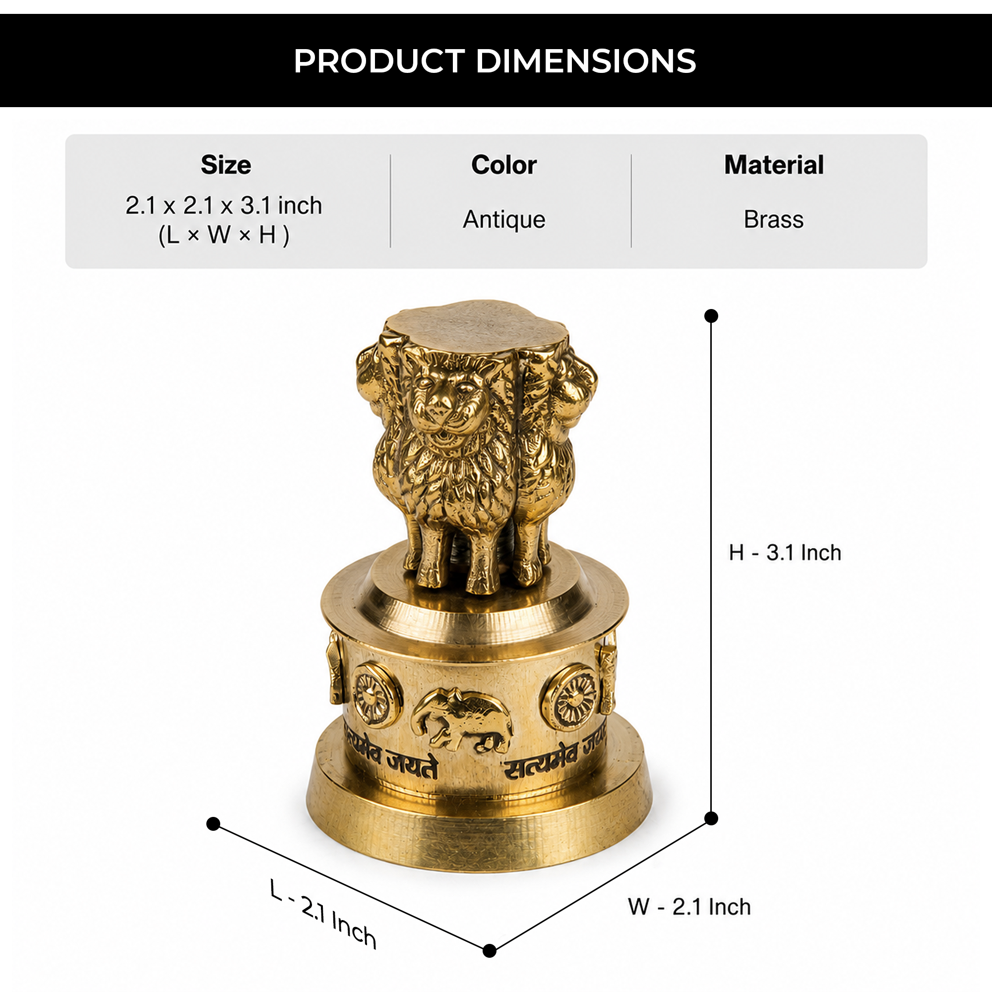 Brass National Emblem Statue