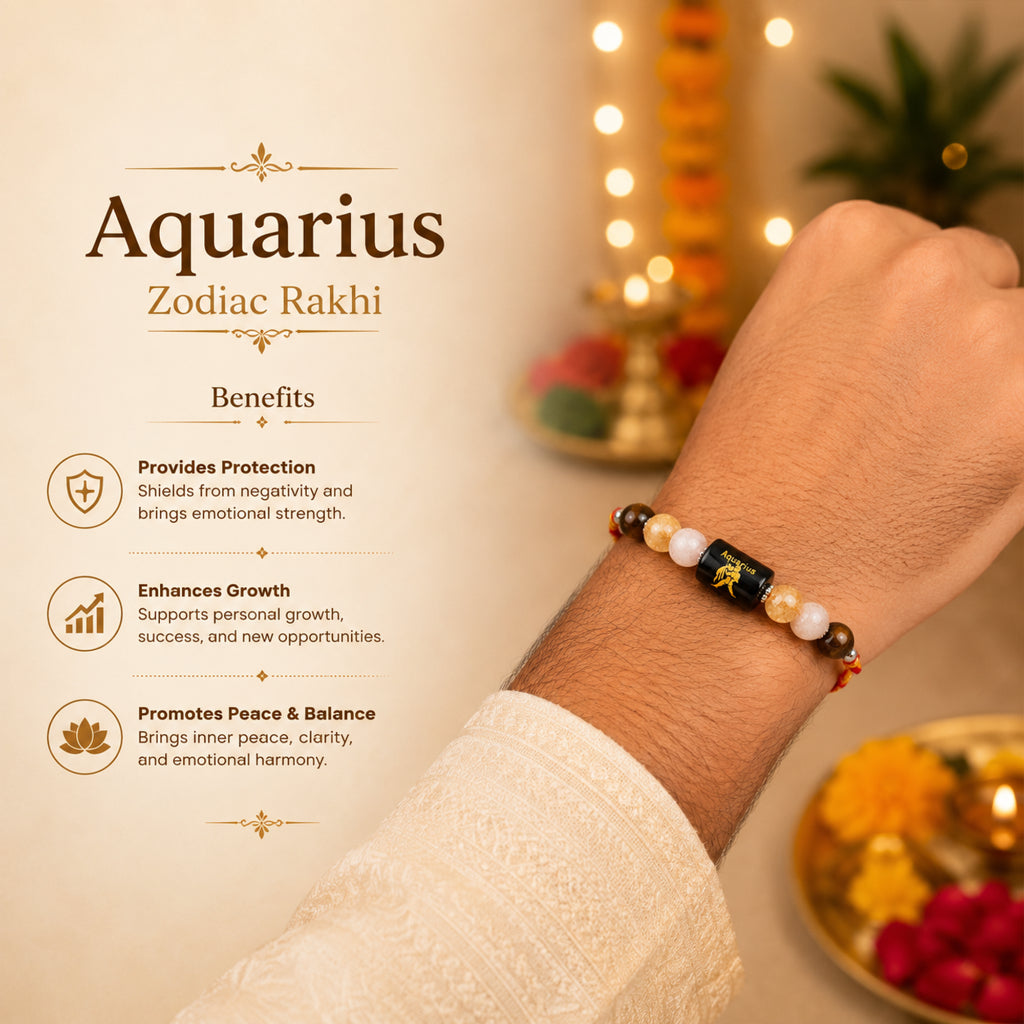 Beaded Aquarius Zodiac Rakhi