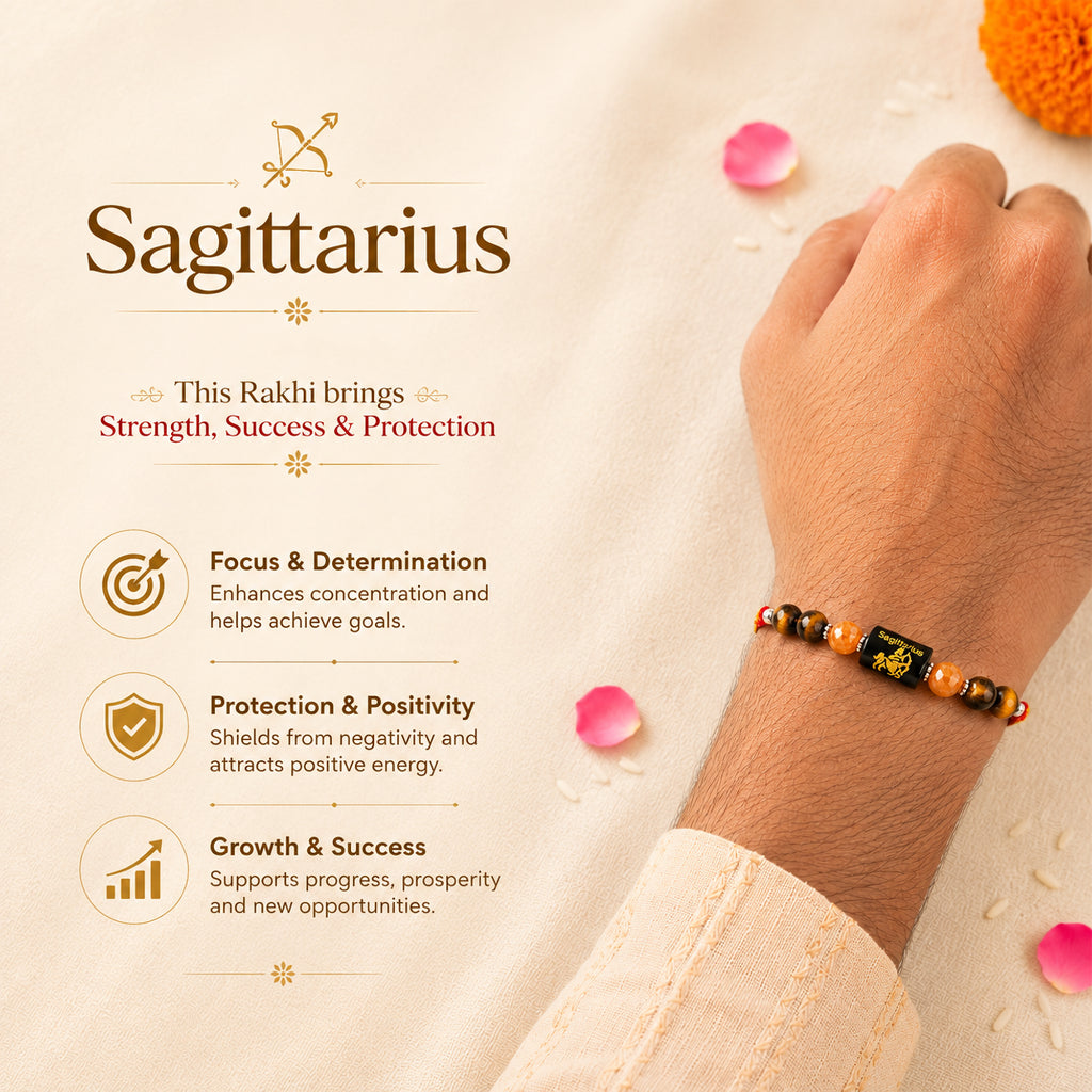 Beaded Sagittarius Zodiac Rakhi