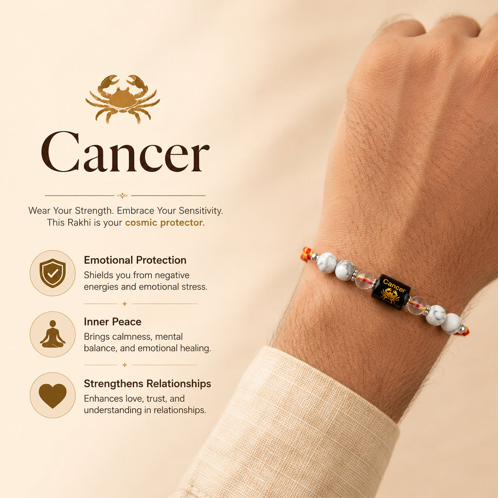 Beaded  Cancer Zodiac Rakhi