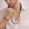 Shiv Shakti Karungali & Rudraksha Cap Mala and 5 Mukhi Rudraksha Bracelet Combo