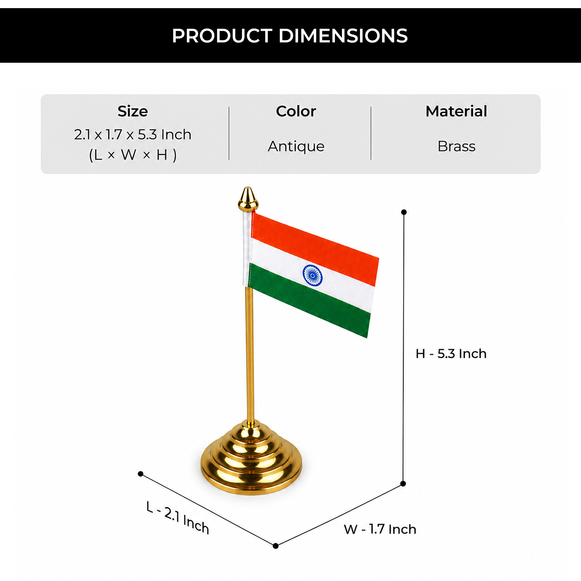 National Flag with Brass Stand