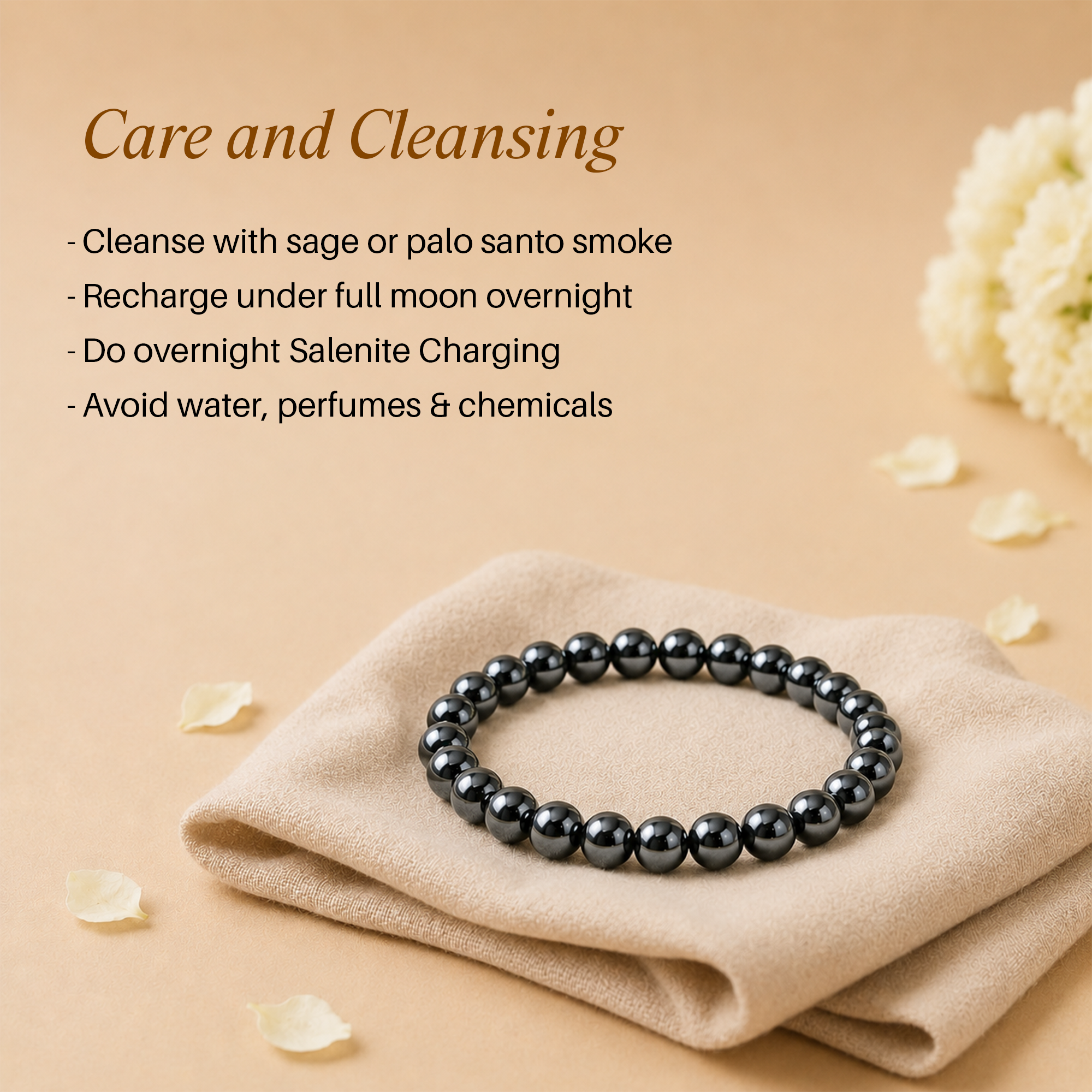 Grey Hematite Gemstone Bead Bracelet