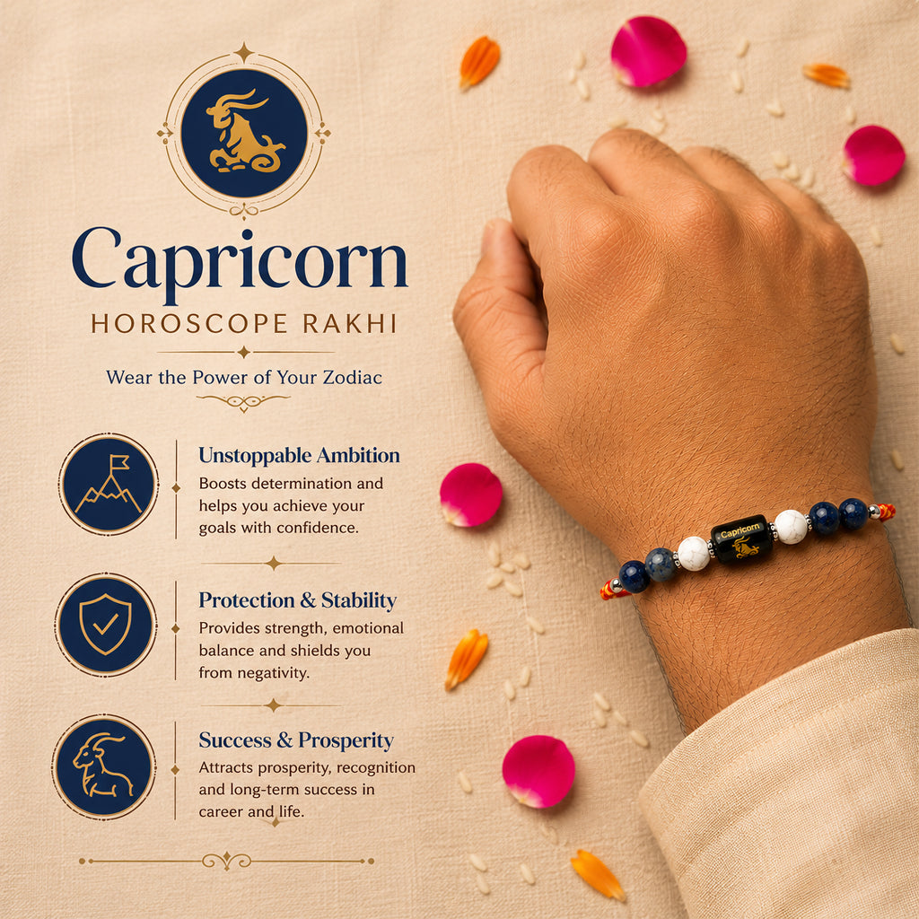 Beaded Capricorn Zodiac Rakhi